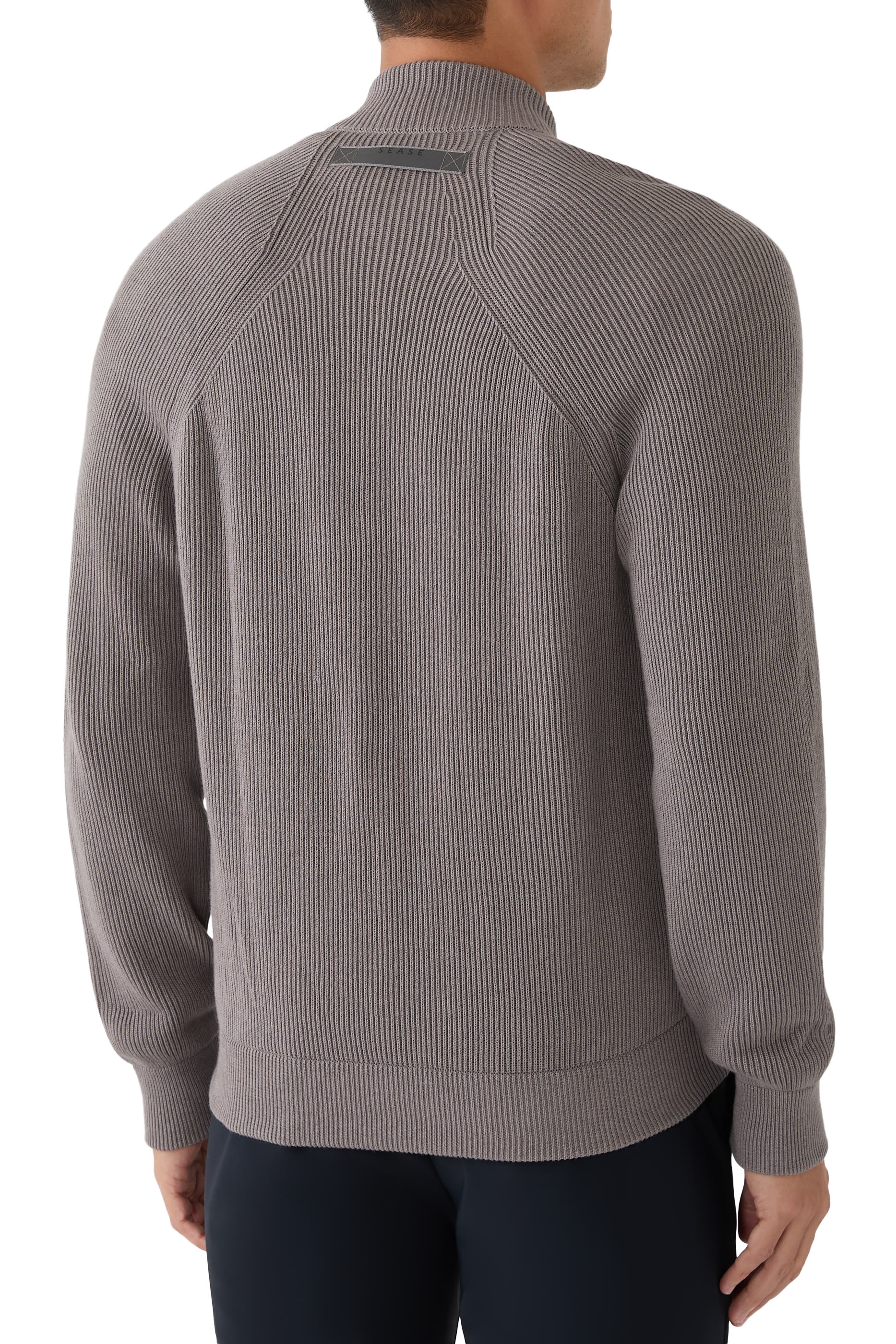 Knit Leather Bomber Jacket