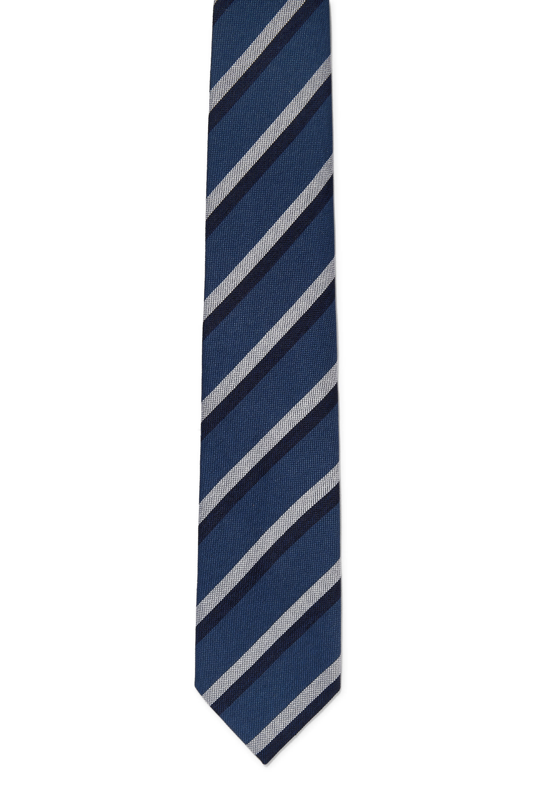 Striped Woven Silk Tie