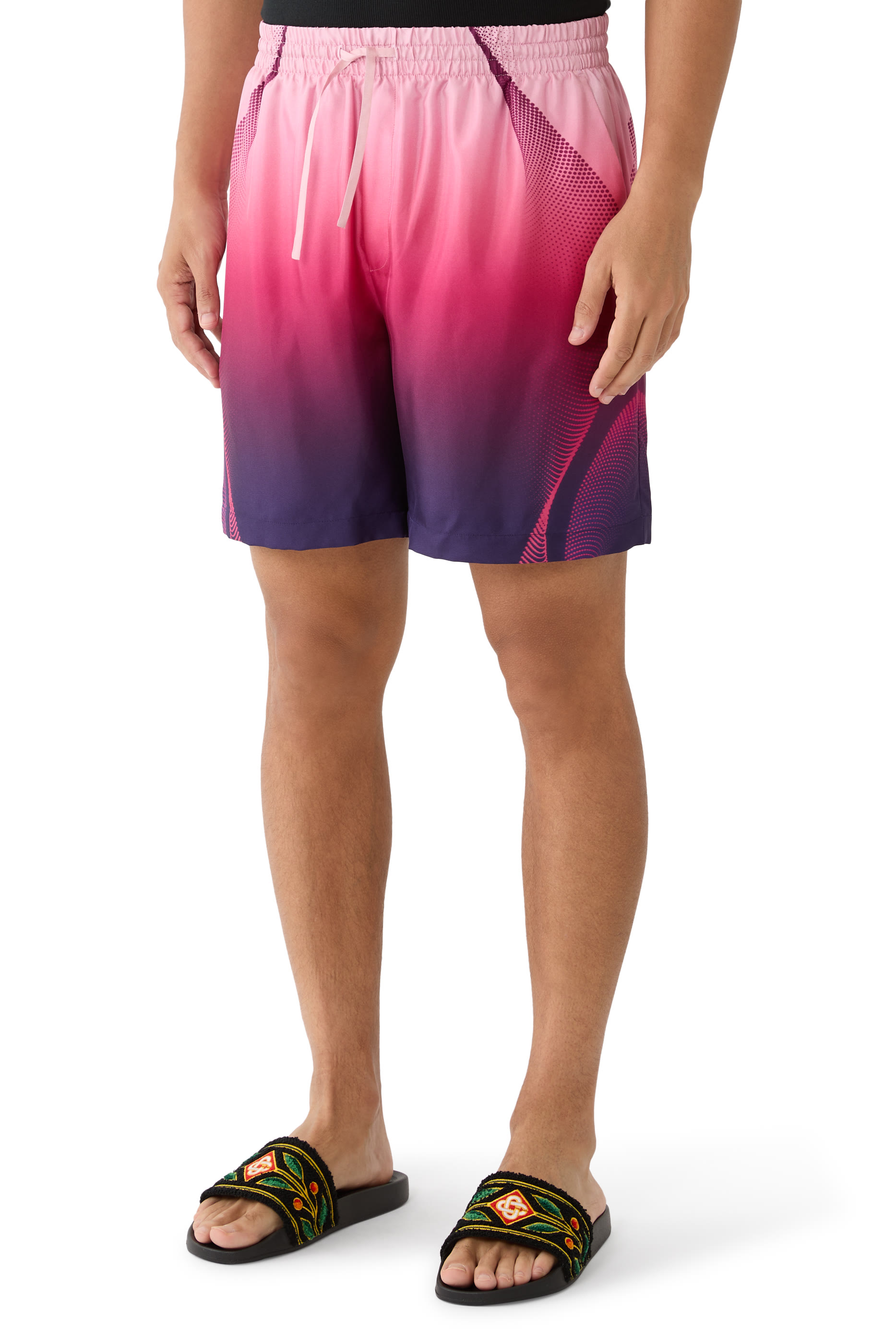 Aubergine Gradient Silk Shorts