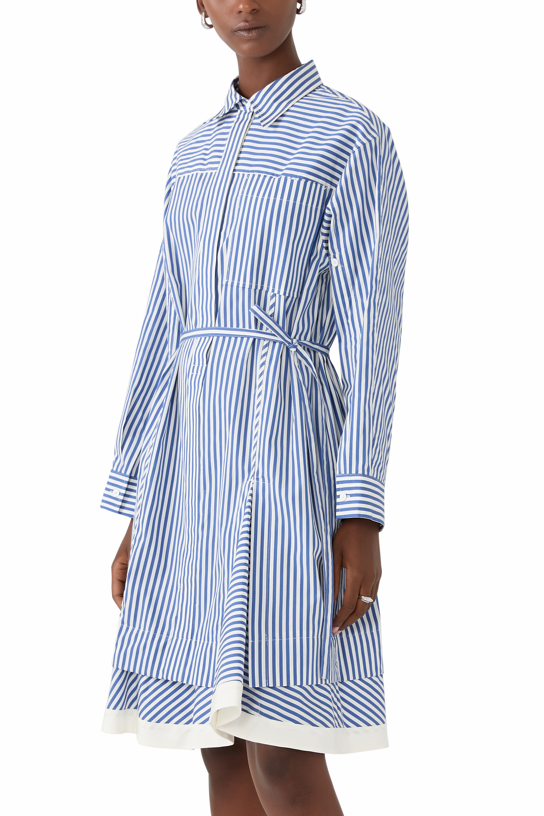 Stripe Shirt with Cascade Sleeves