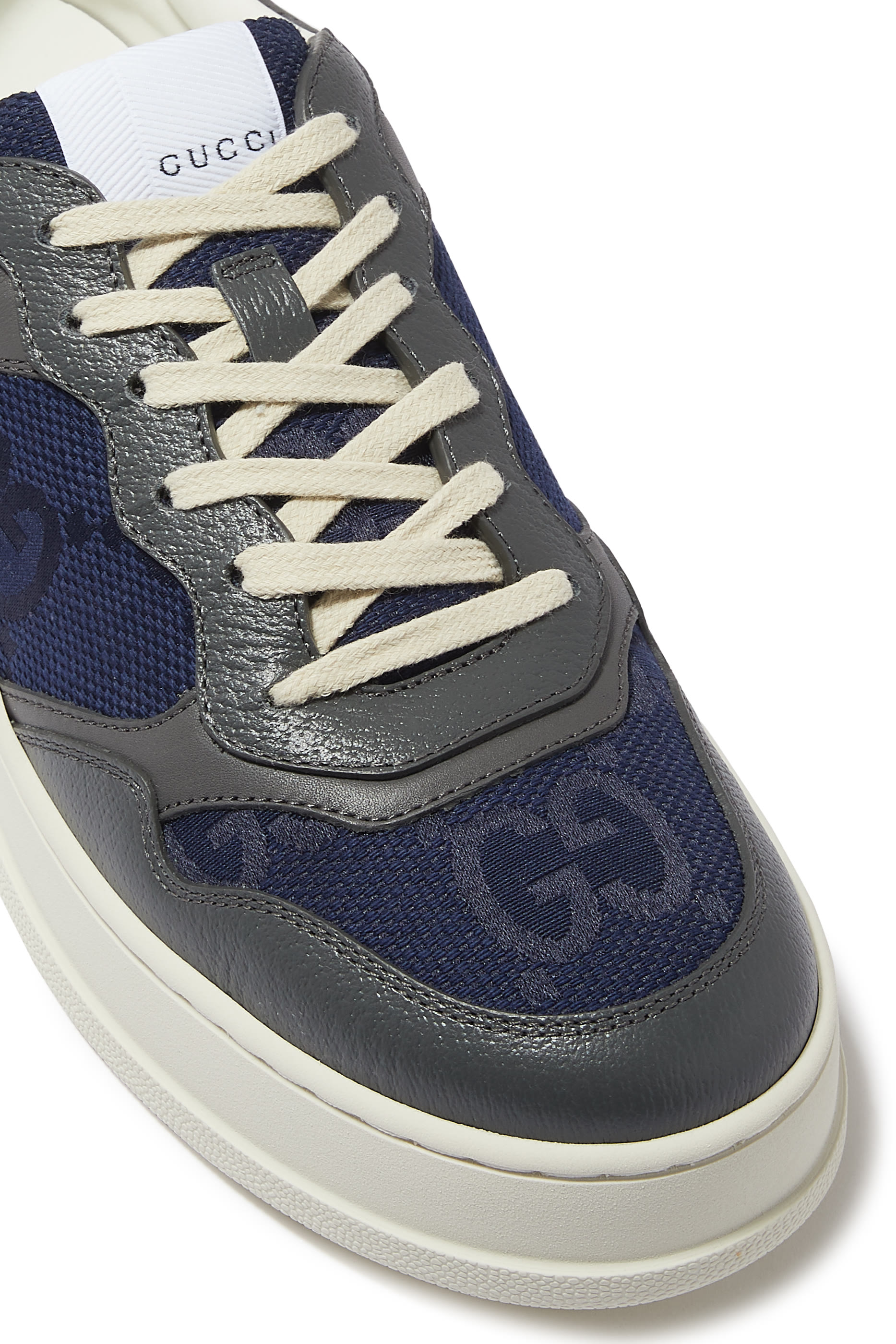 Interlocking G Leather and Canvas Sneakers