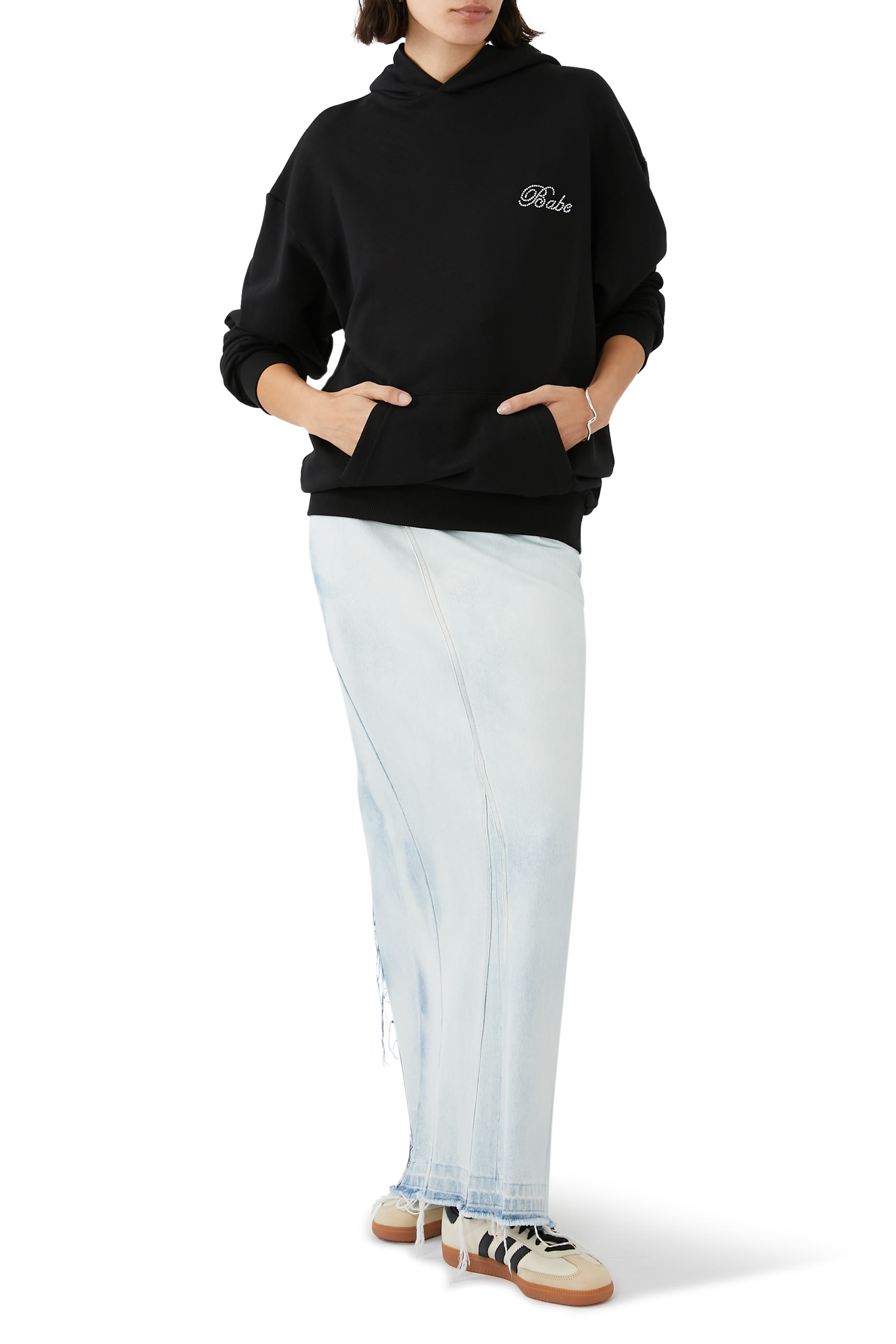 Rhinestone Writing Hoodie Sweatshirt