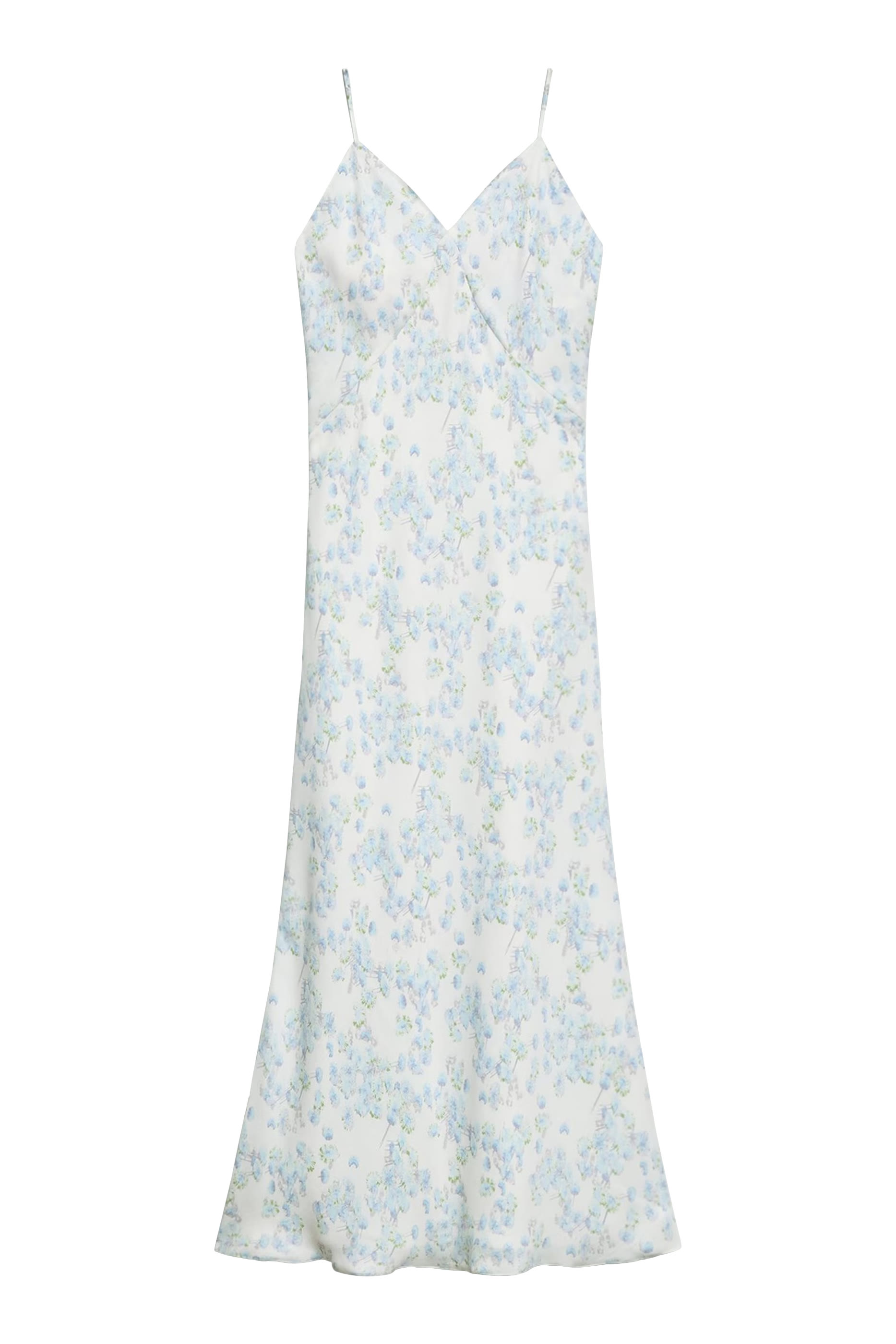 Slip Dress in Floral Satin Georgette