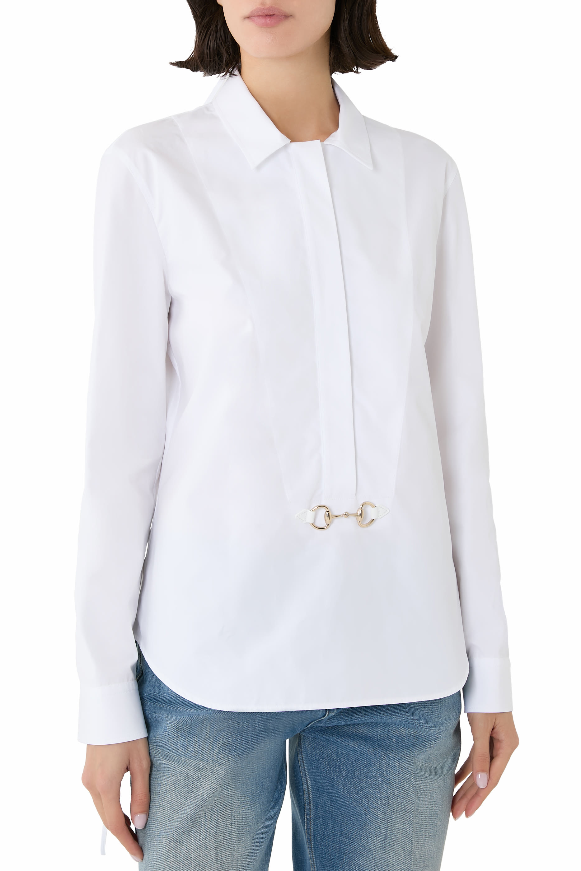 Horsebit Cotton Poplin Shirt