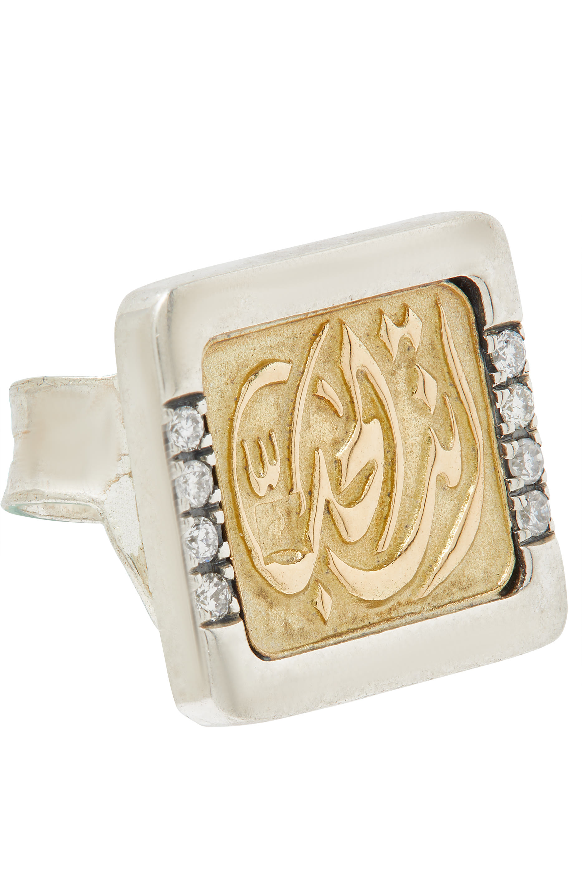 You Are The One Stud Earrings, 18k Yellow Gold with Sterling Silver & Diamonds