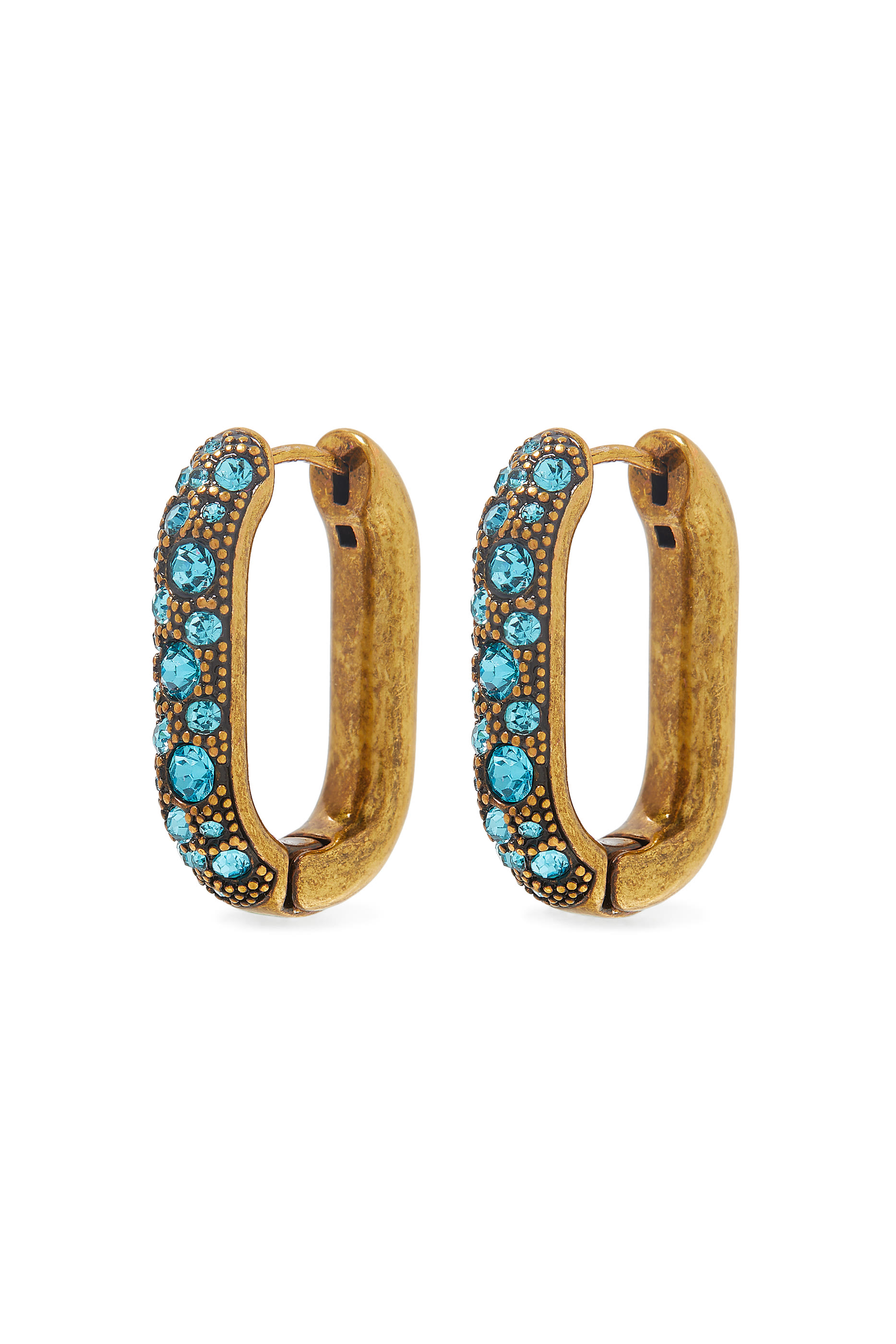Pave Hoop Earrings, Metal