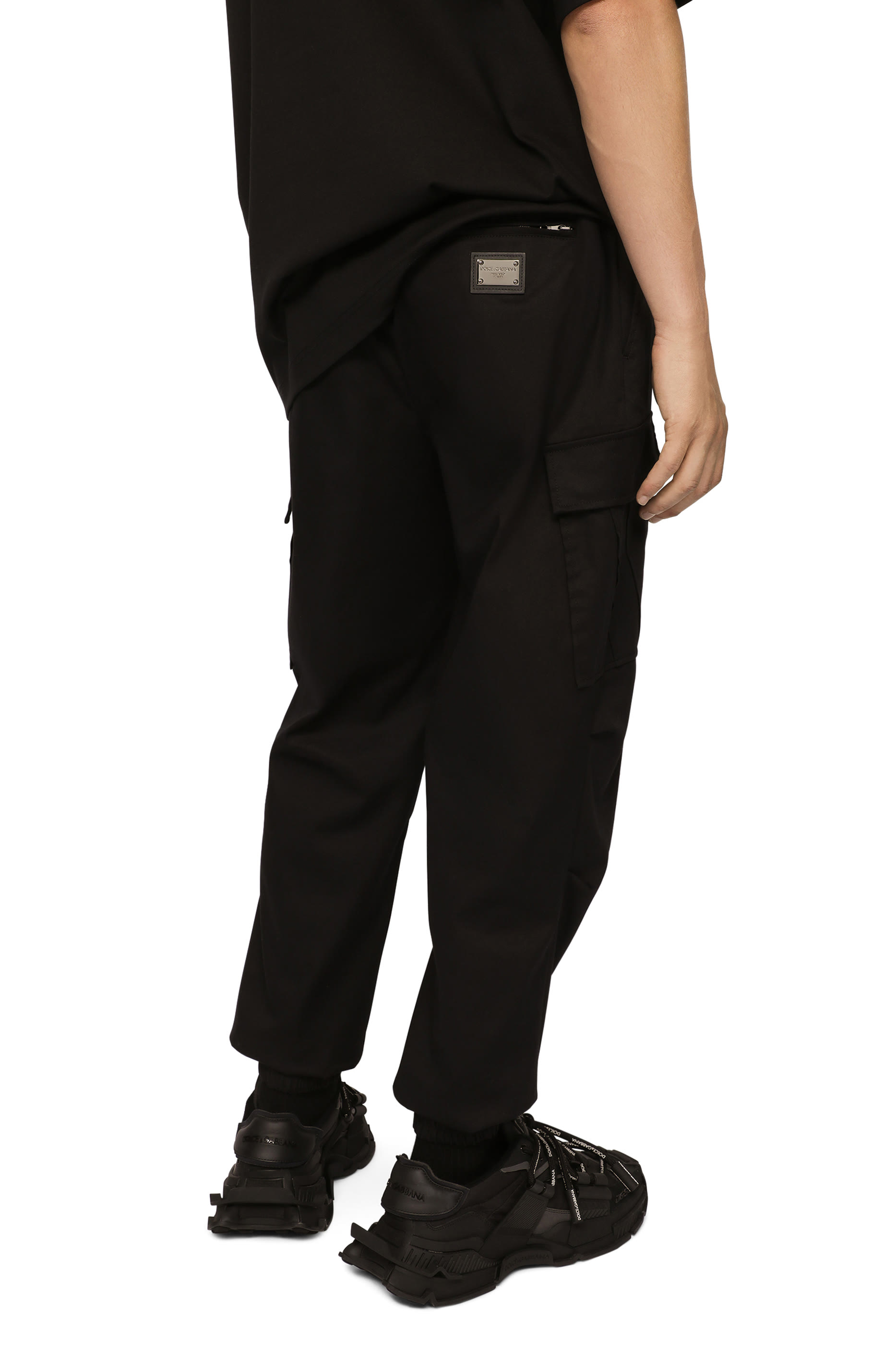 Logo Tag Cotton Cargo Pants