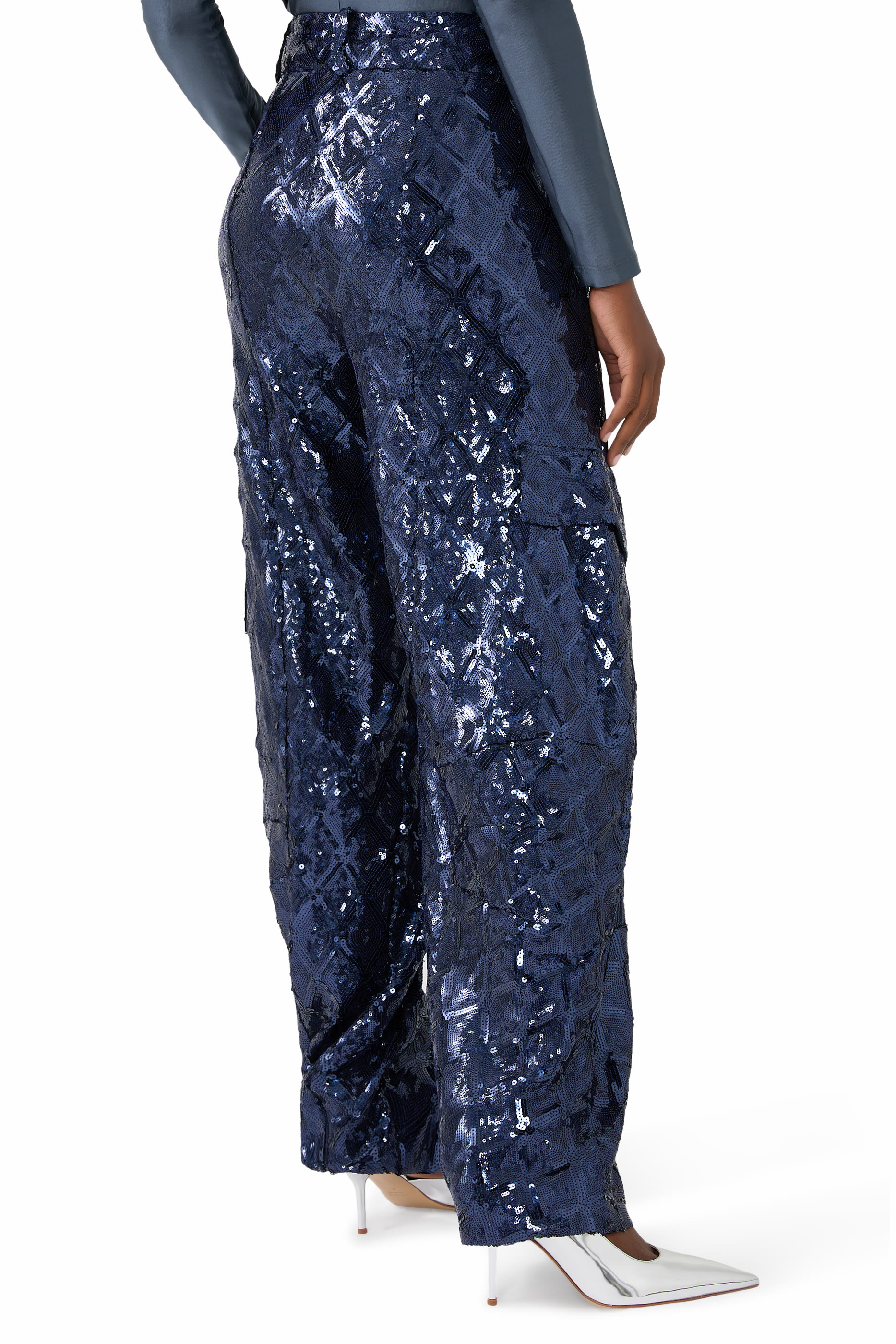Sequinned Cargo Pants