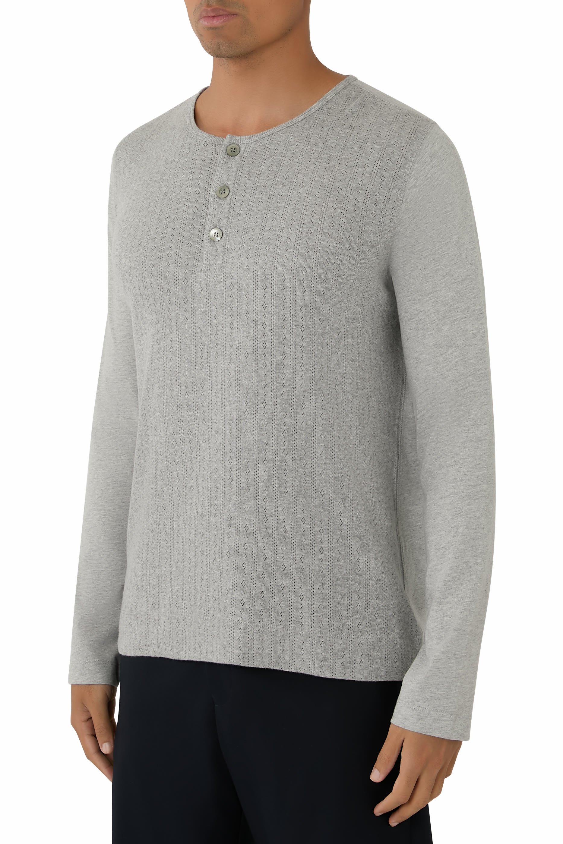 Pointelle Henley T-Shirt