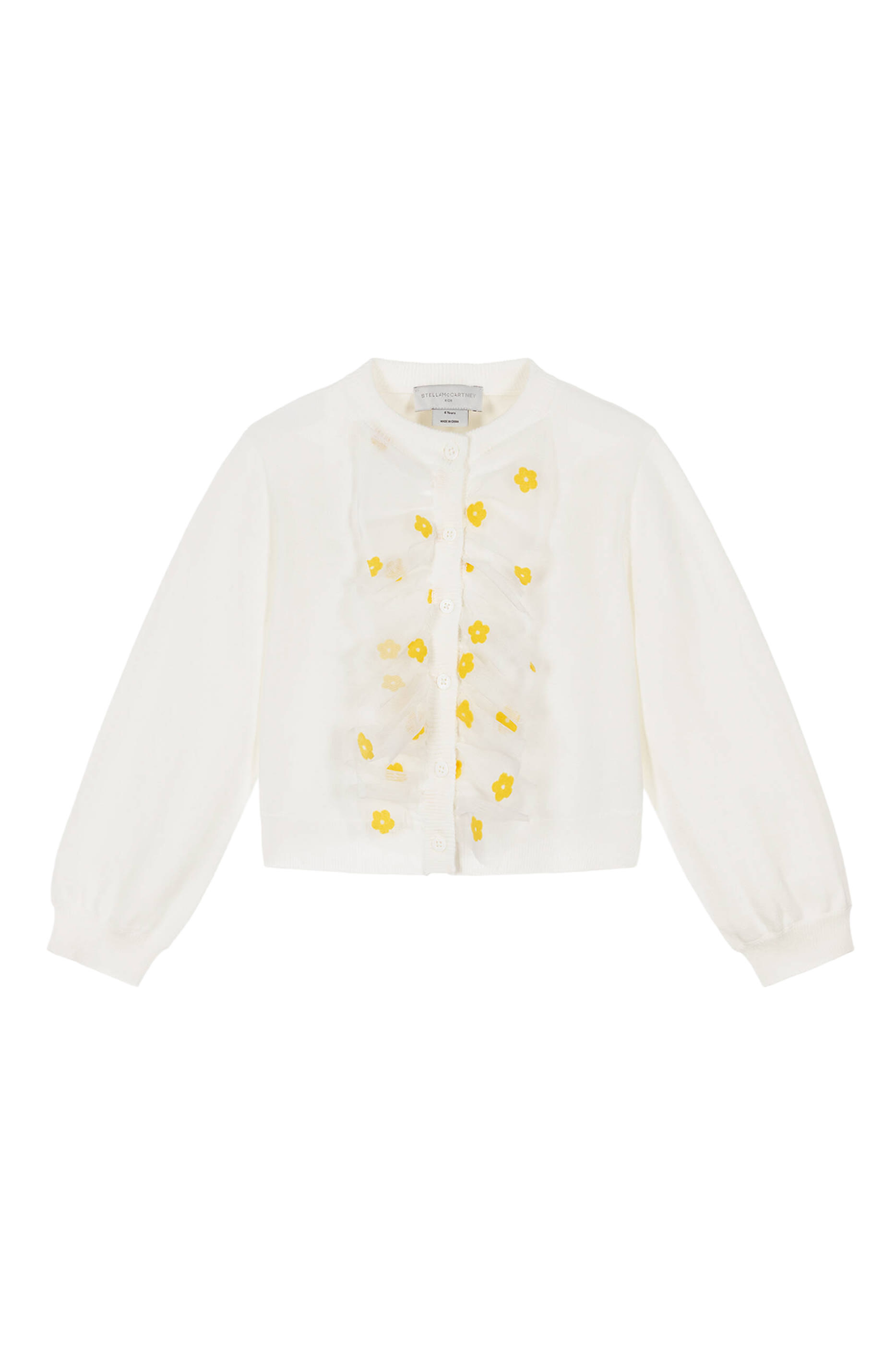 Kids Flower Trim Cardigan