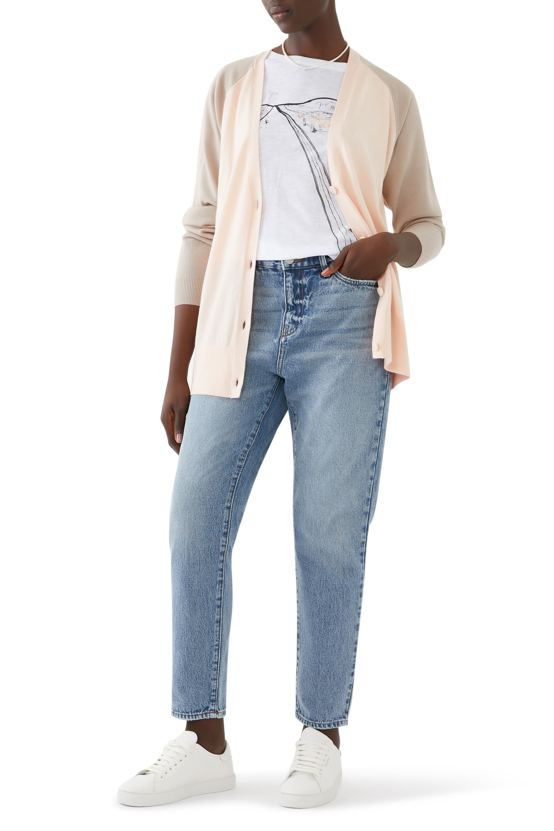 Two-Tone Knit Cardigan