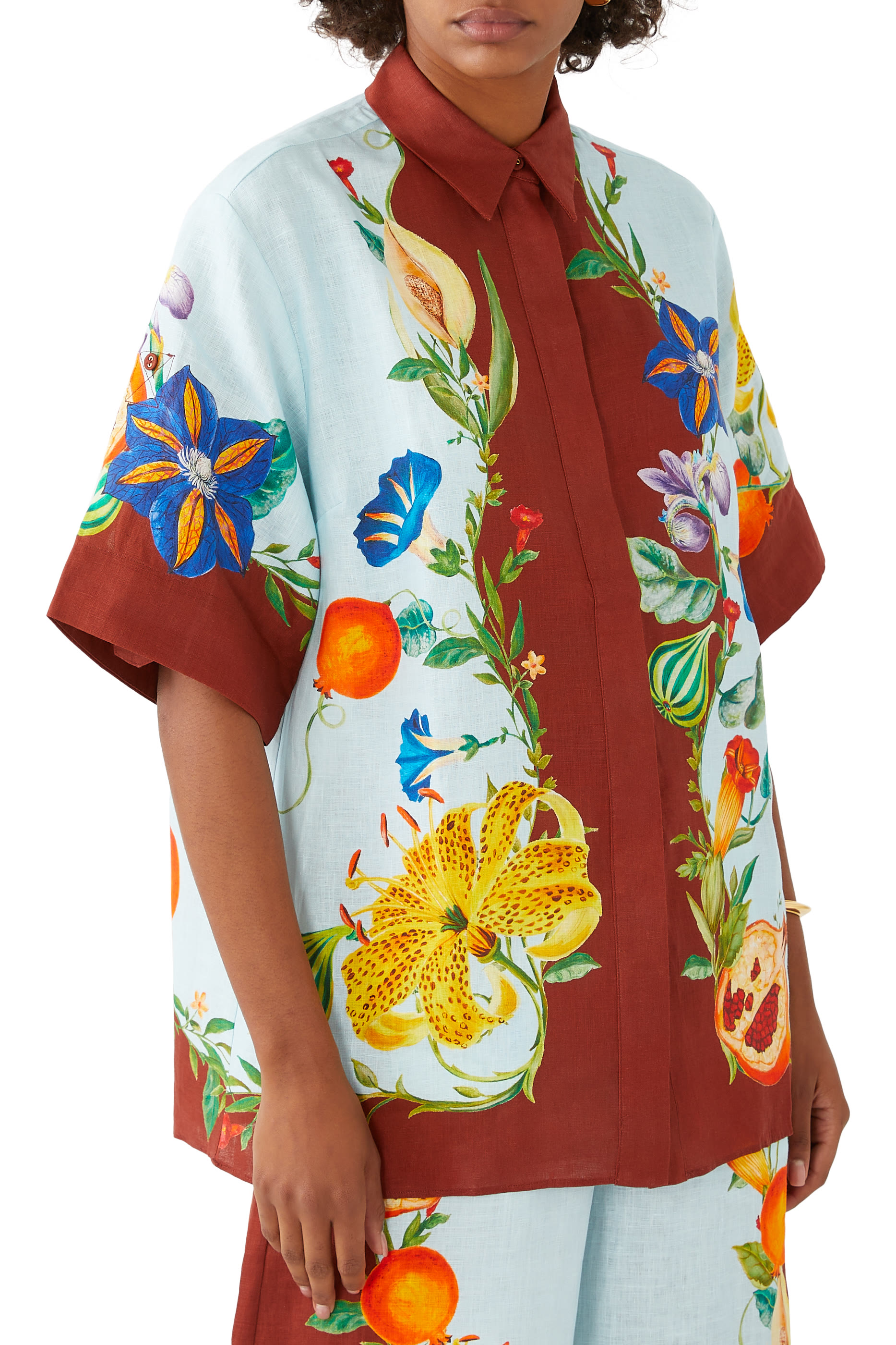 Dahlia Floral Linen Shirt