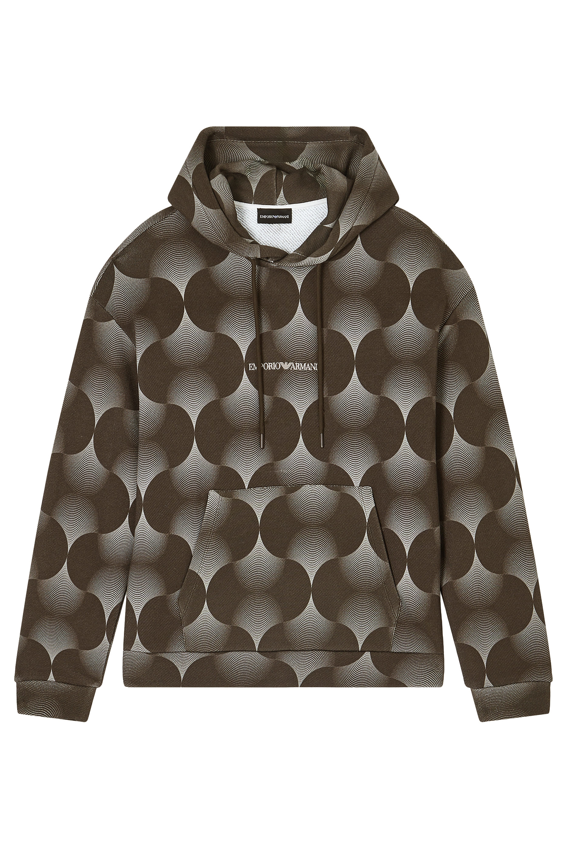 Op-Art Print Hooded Sweatshirt