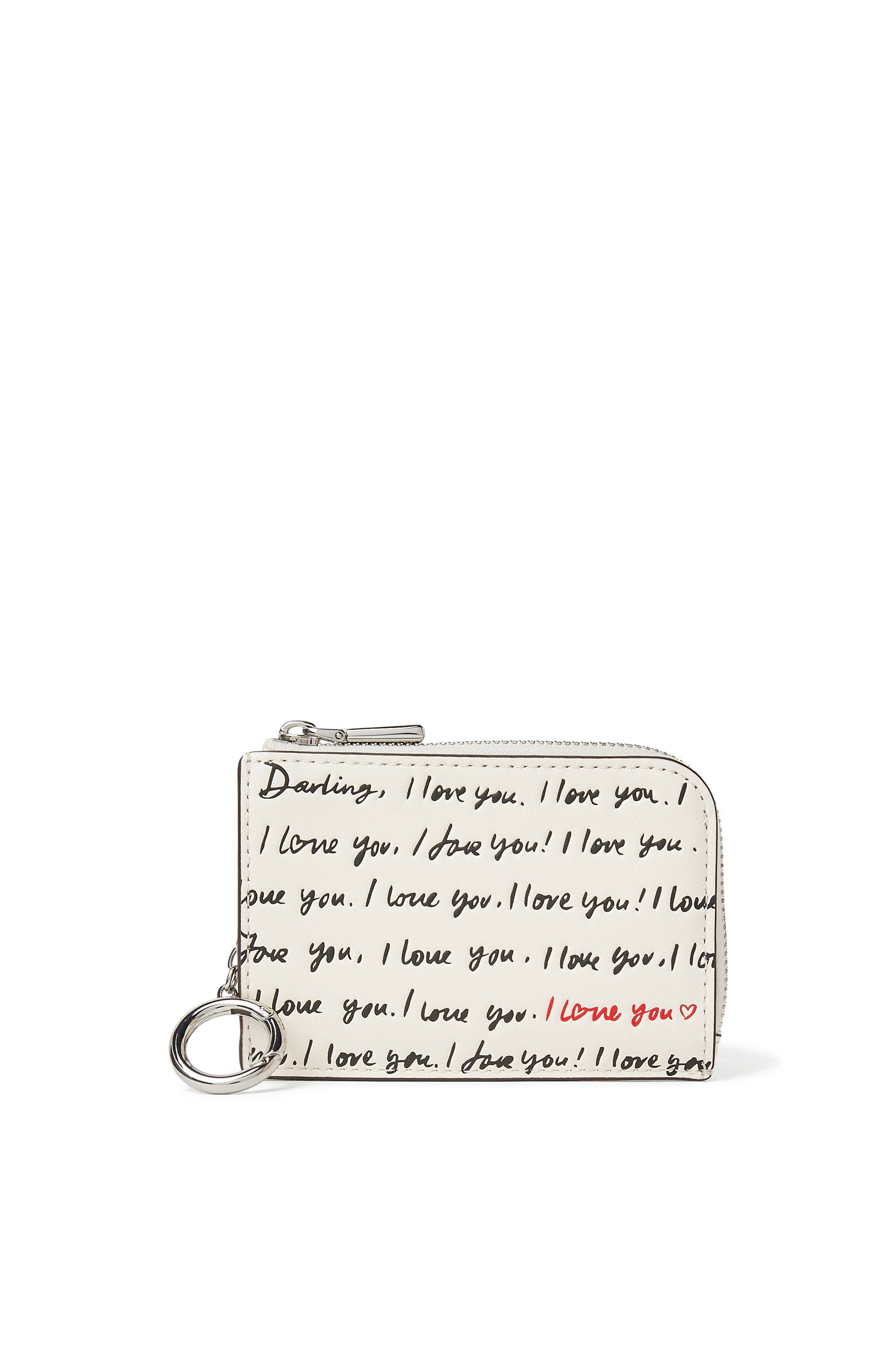 Mini Zip Card Case I Love You Script 