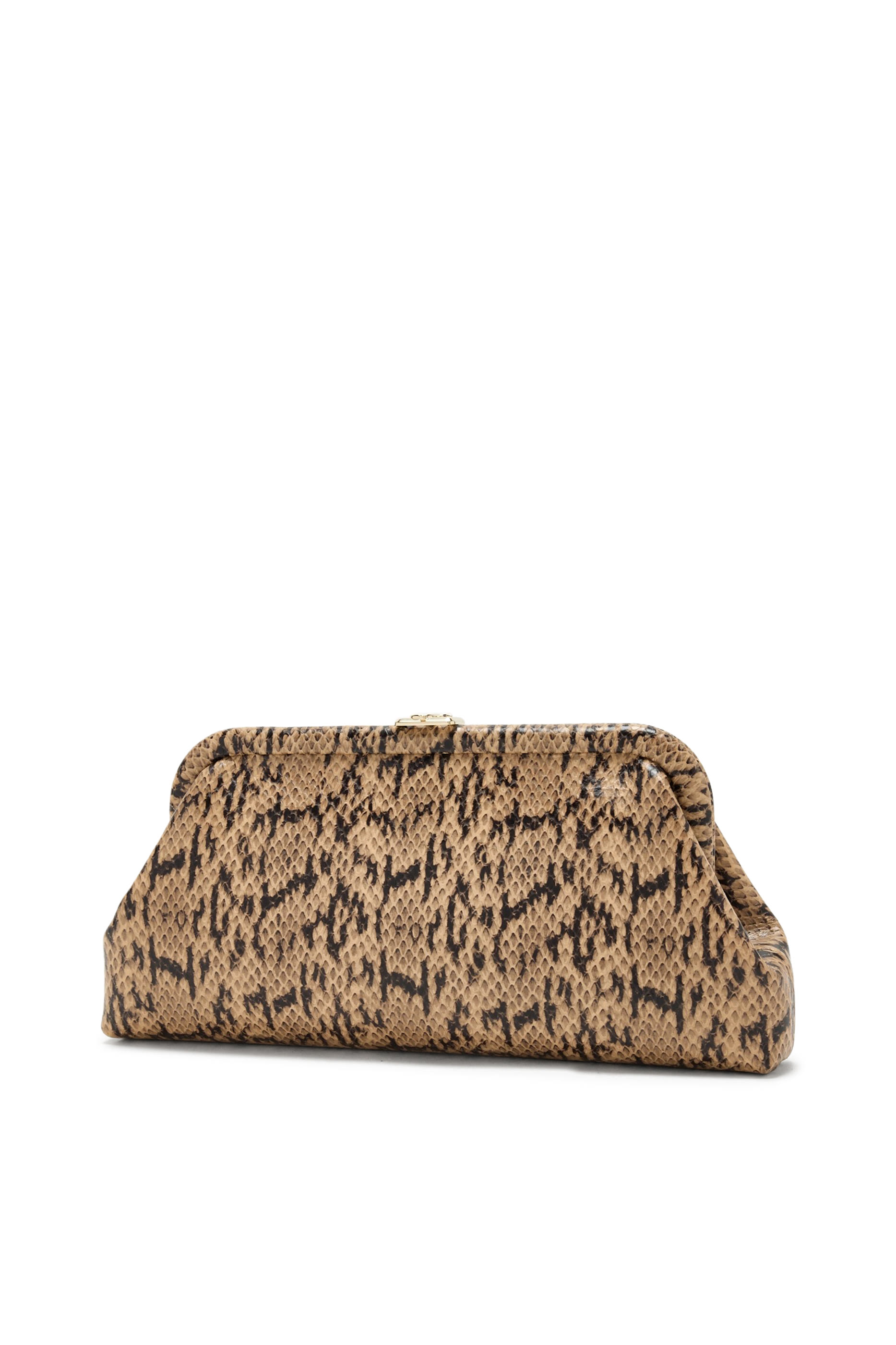 Skylar Gold Candy Wrap Leather Clutch with Square JC Clasp