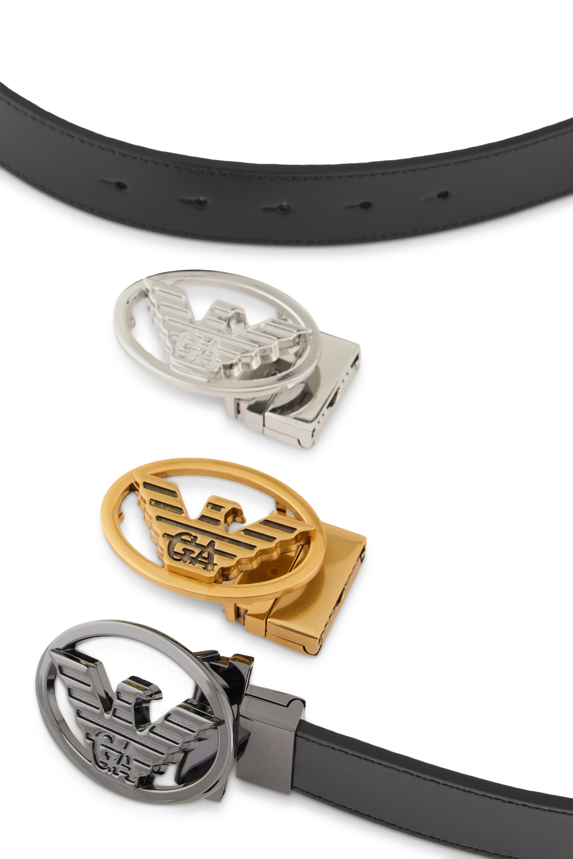 Eagle Plate Smooth Leather Belt