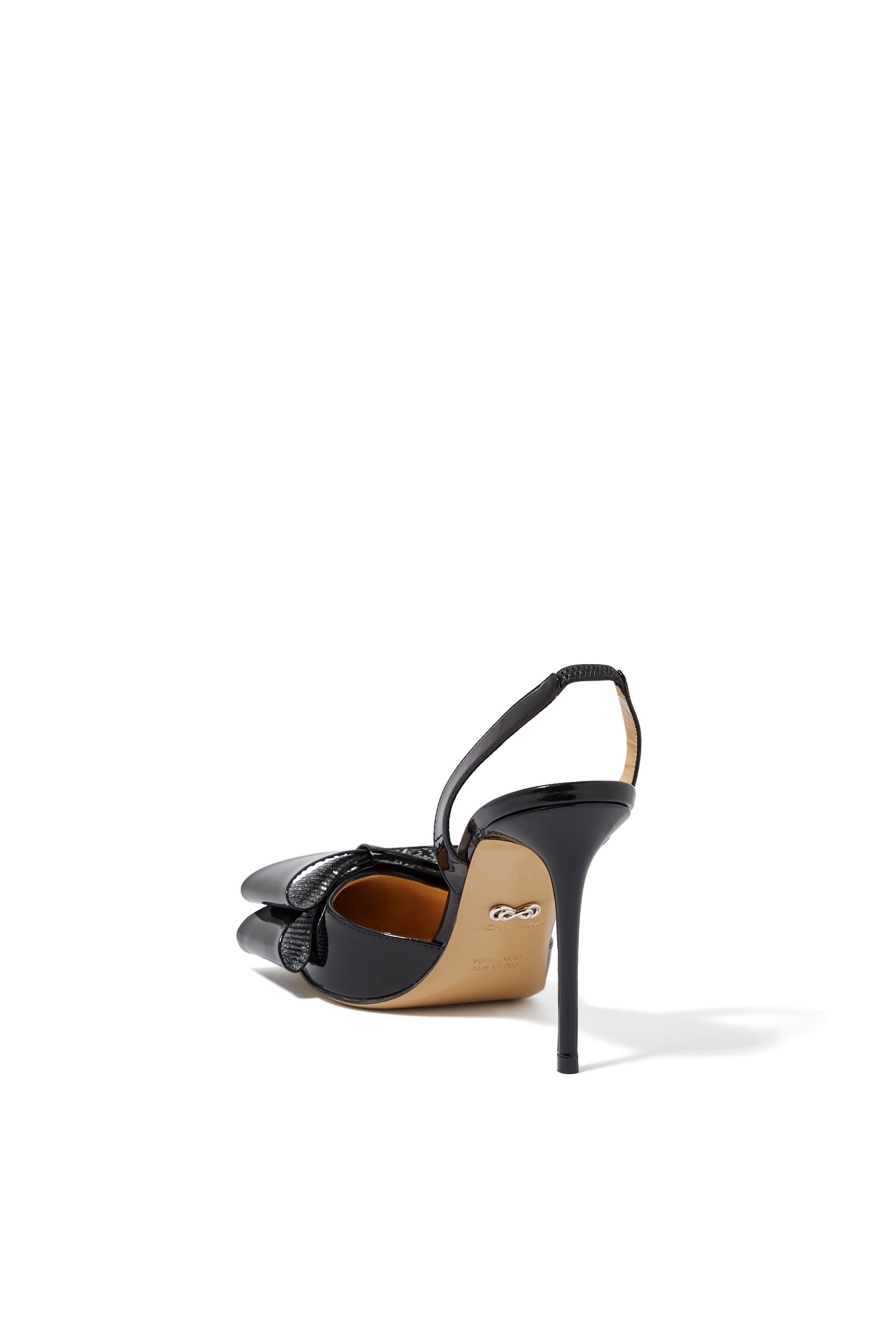 Cadeau Patent Large Bow 95 Slingback Pump