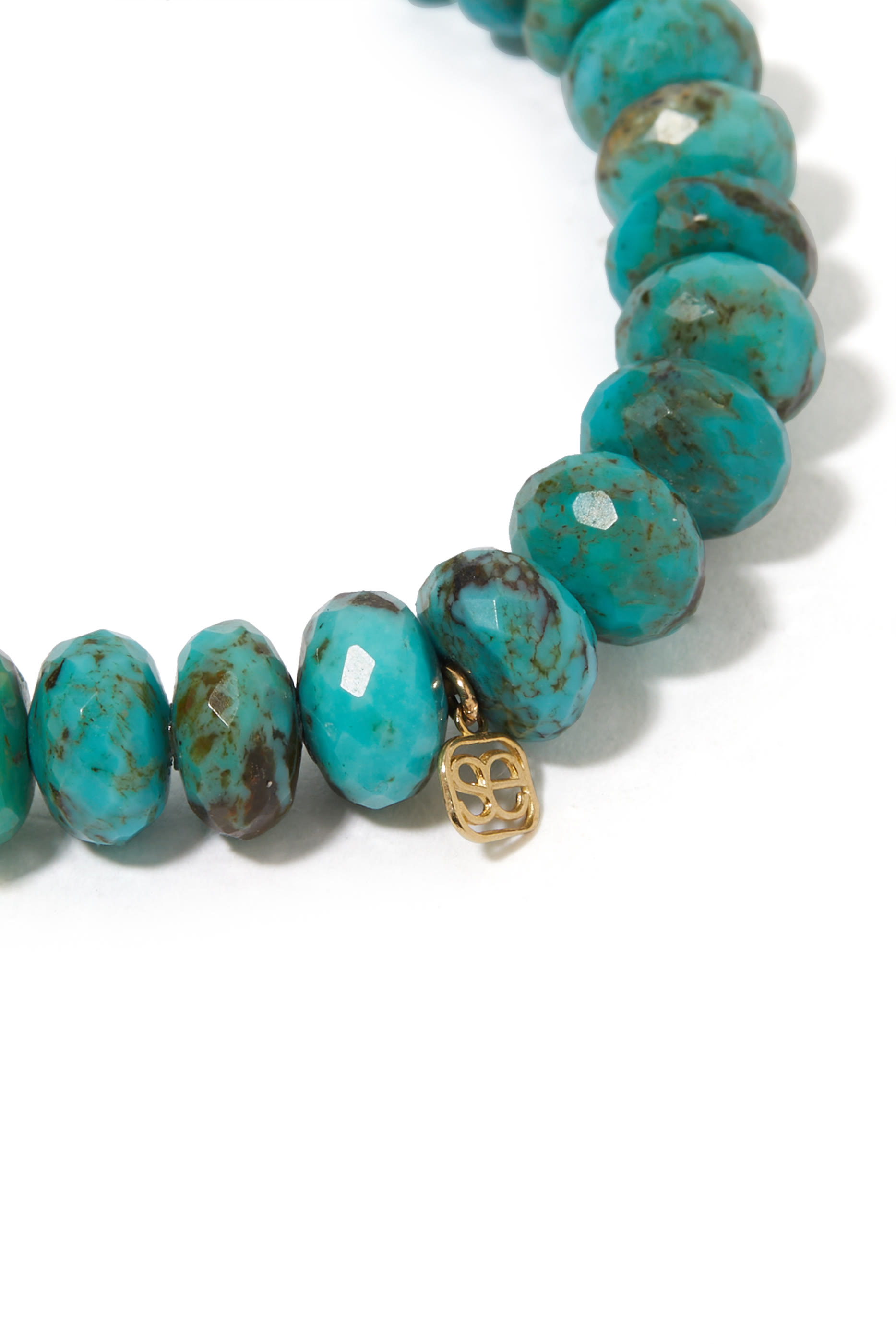 Evil Eye Charm Turquoise Bracelet, 14K Yellow Gold & Diamond