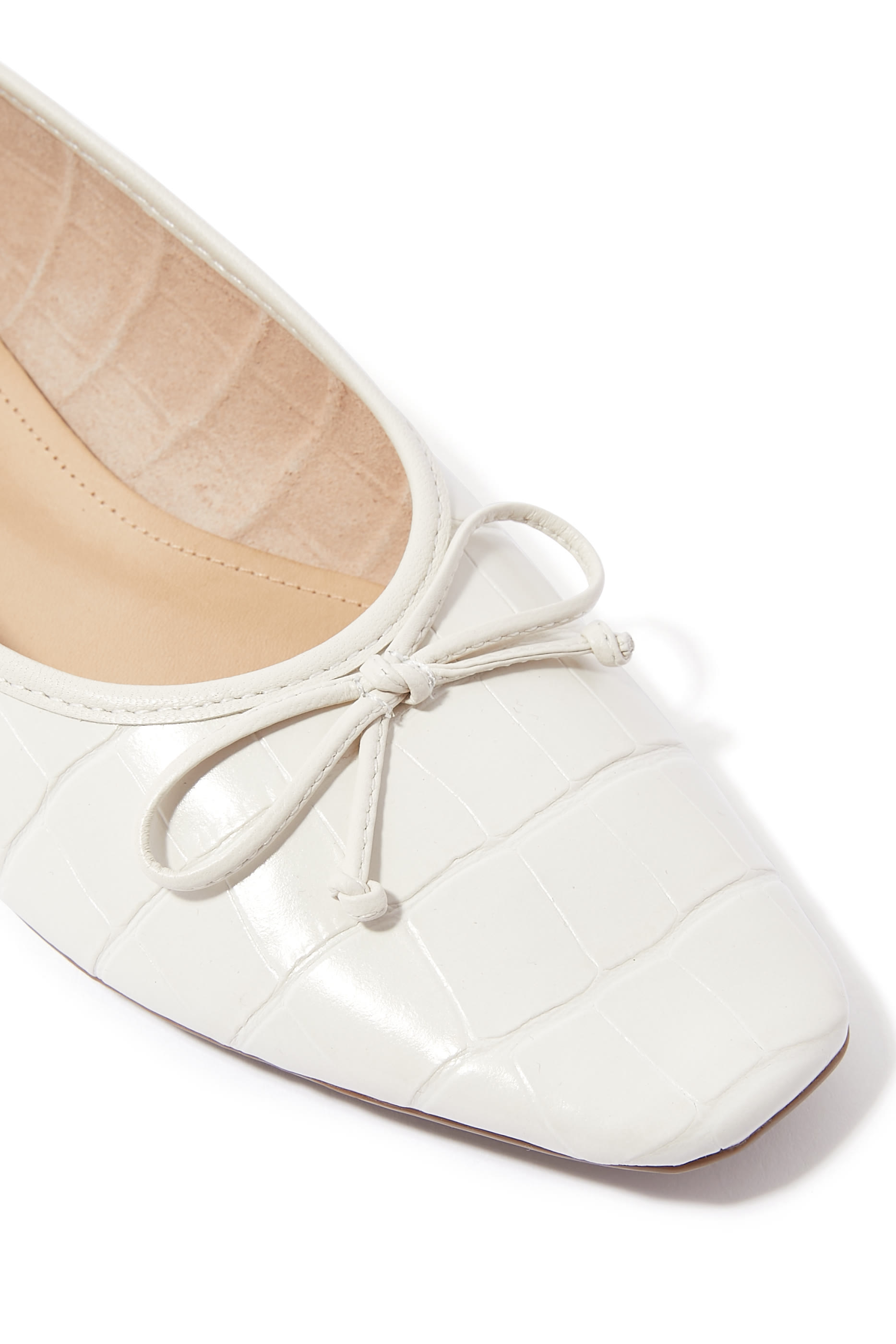 Croc Embossed Ballerina Flats