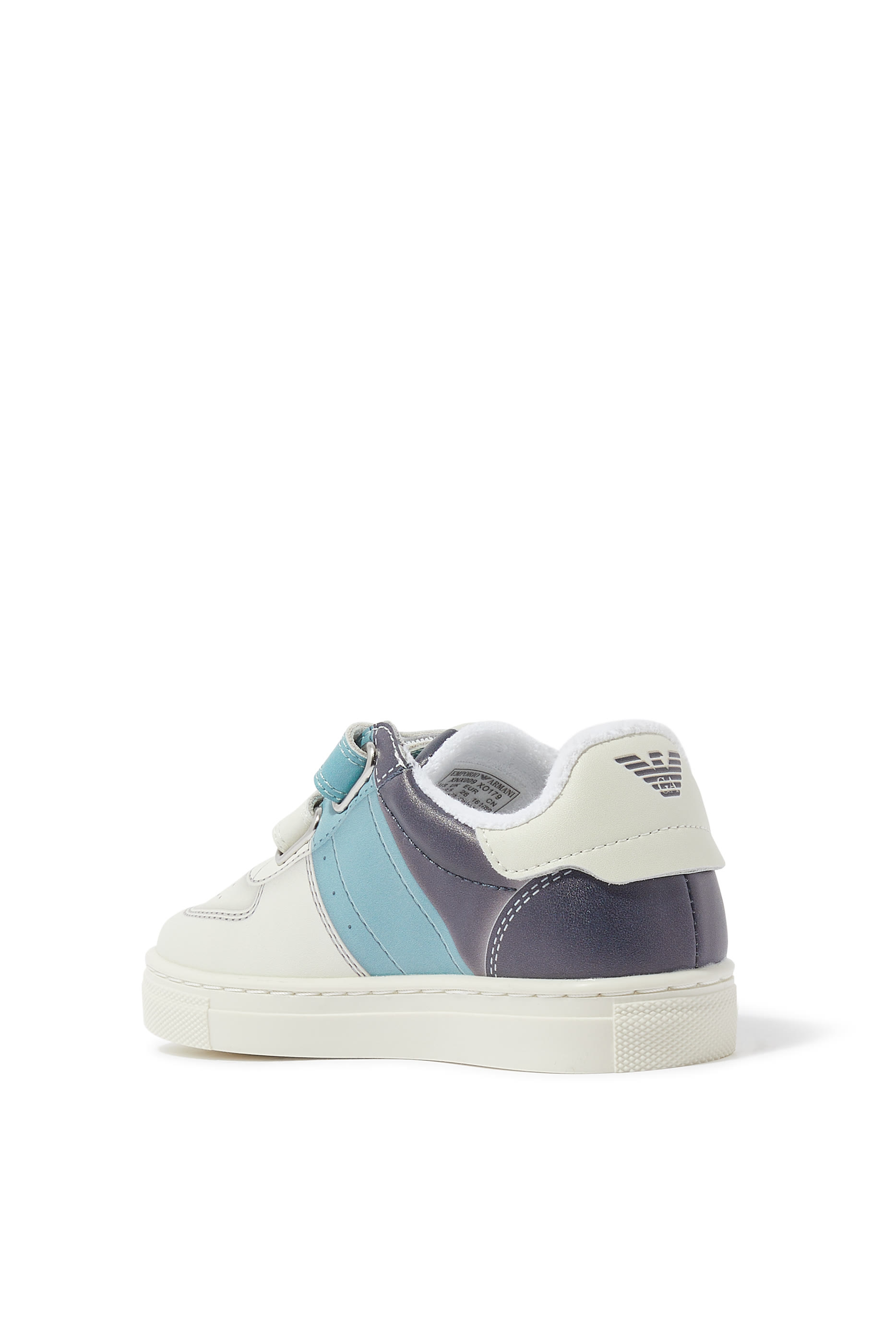 Kids Colorblock Velcro Strap Leather Sneaker