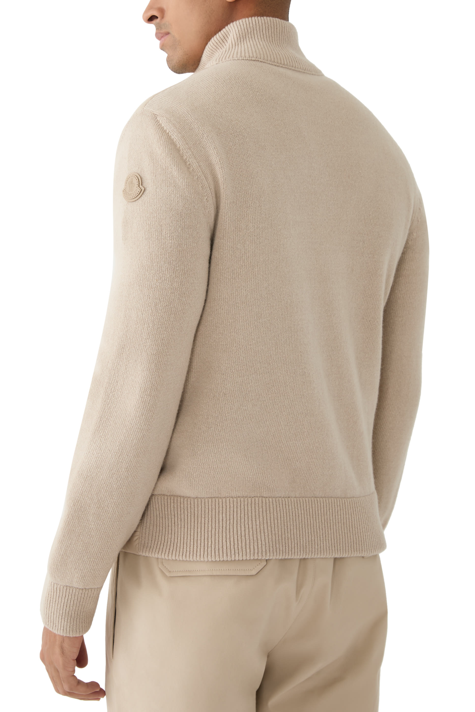 Padded Cotton Zip-Up Cardigan