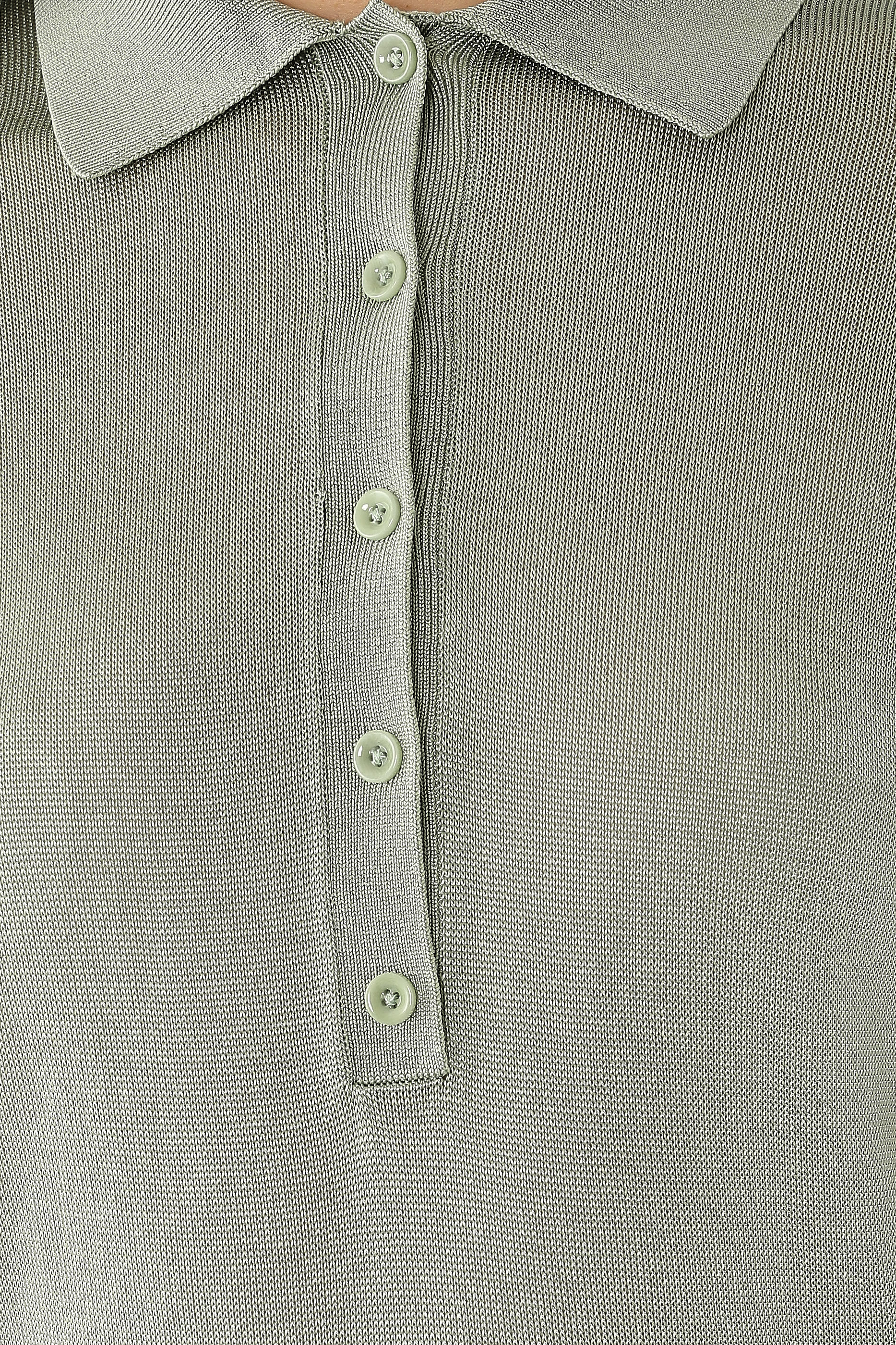 Sheer Polo Shirt in Linen Knit 