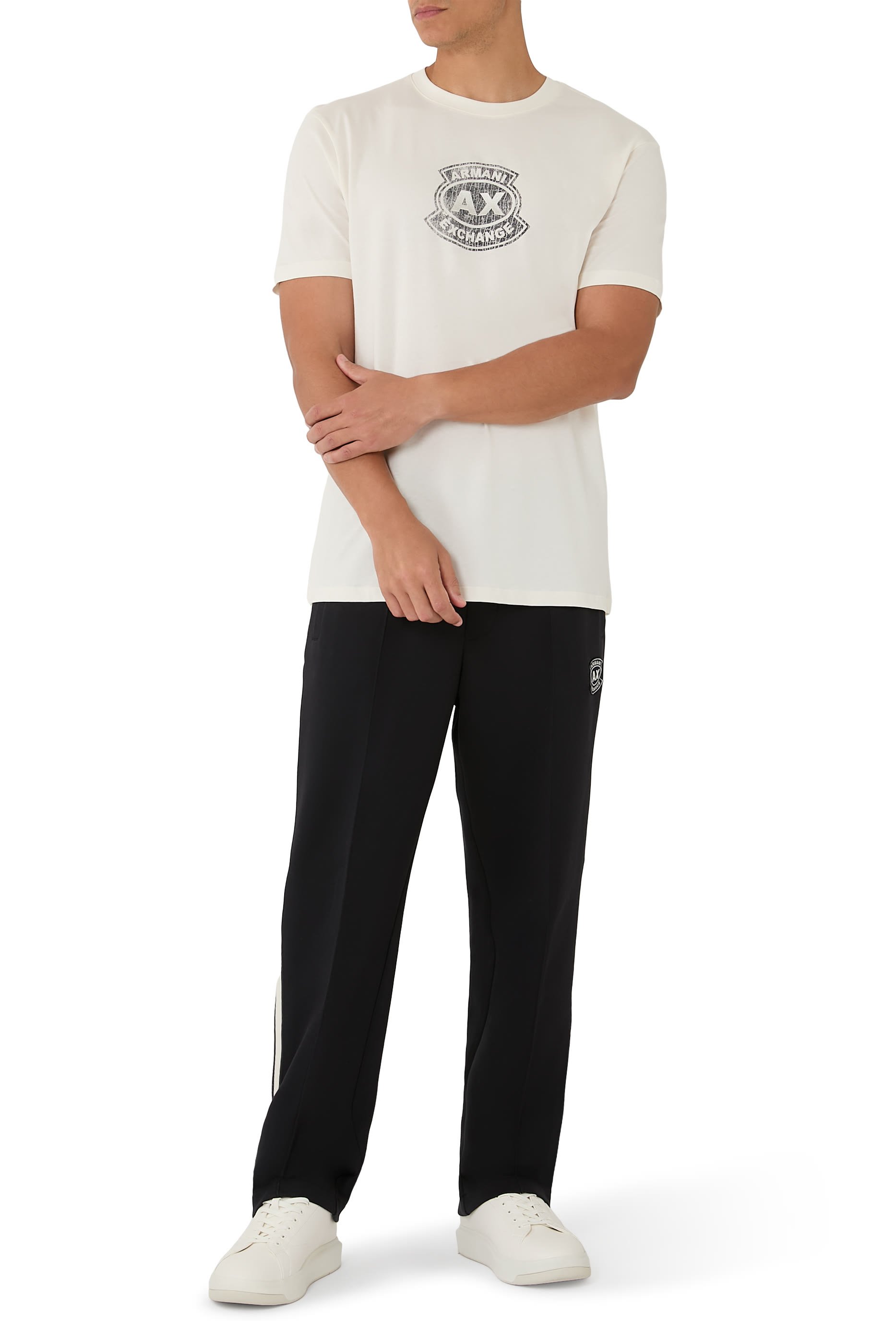 AX Logo Cotton-Jersey T-Shirt