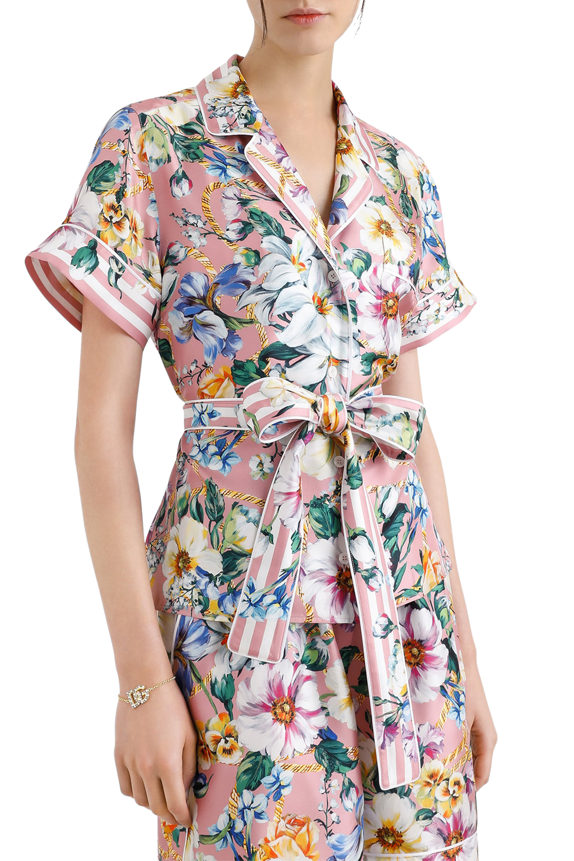 Floral-Print Silk Shirt