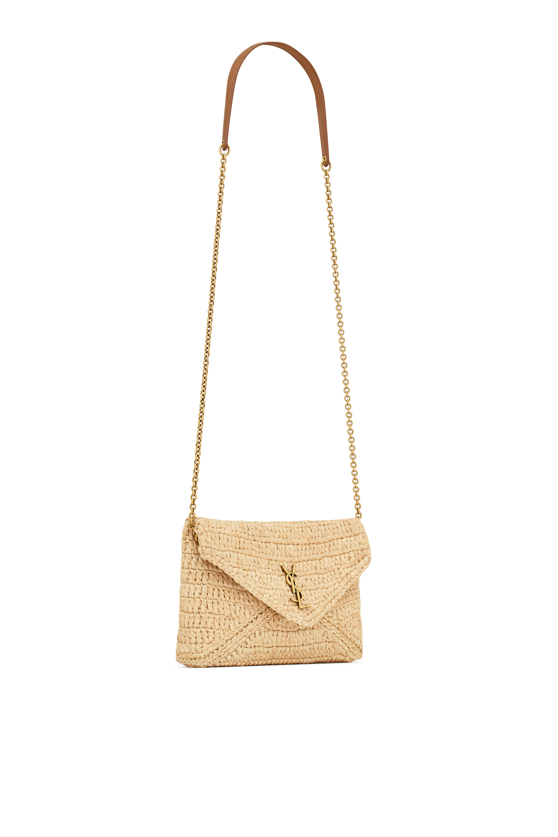 Cassandre Small Chain Pouch in Raffia