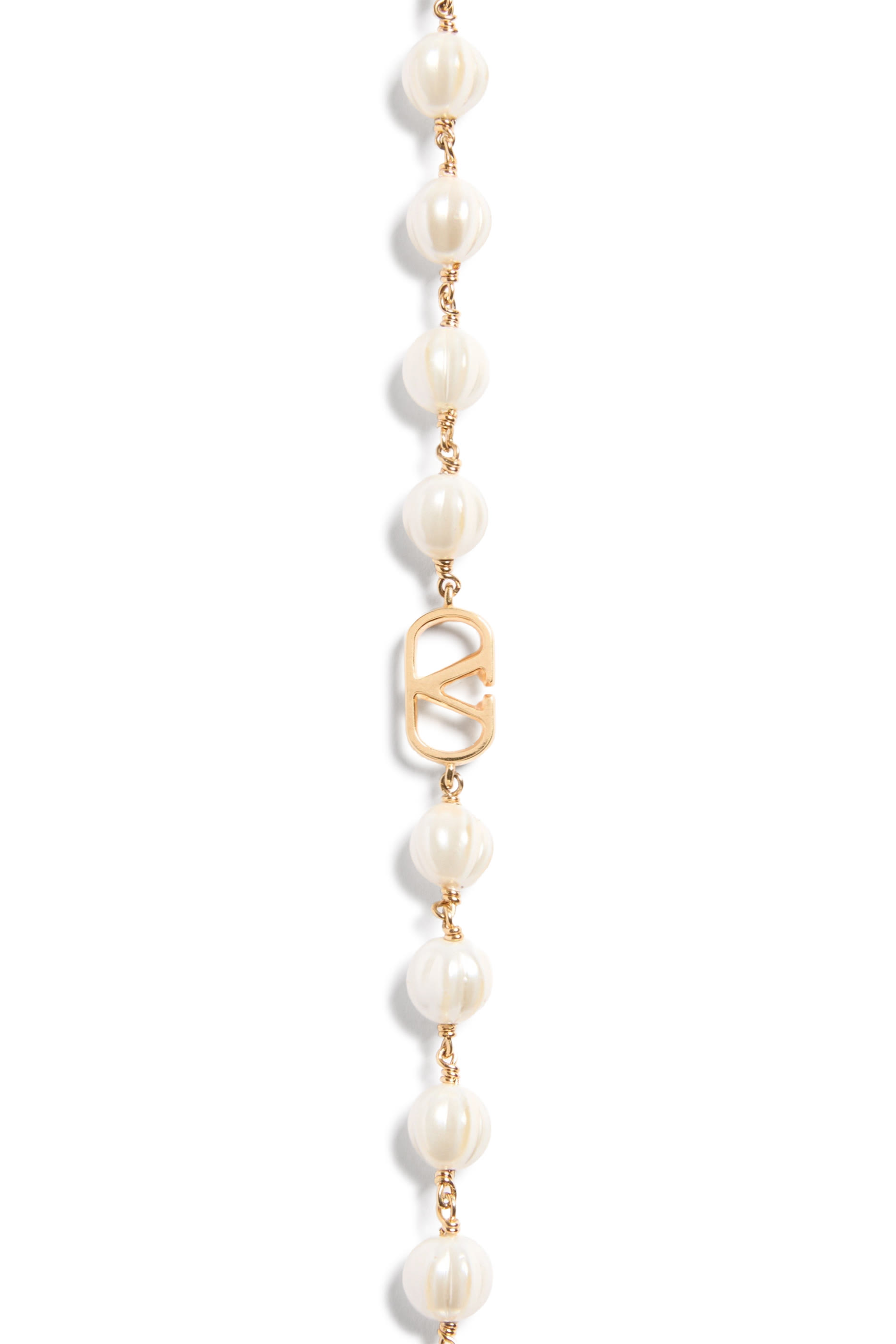 VLogo Signature Bracelet in Metal with Glass Beads