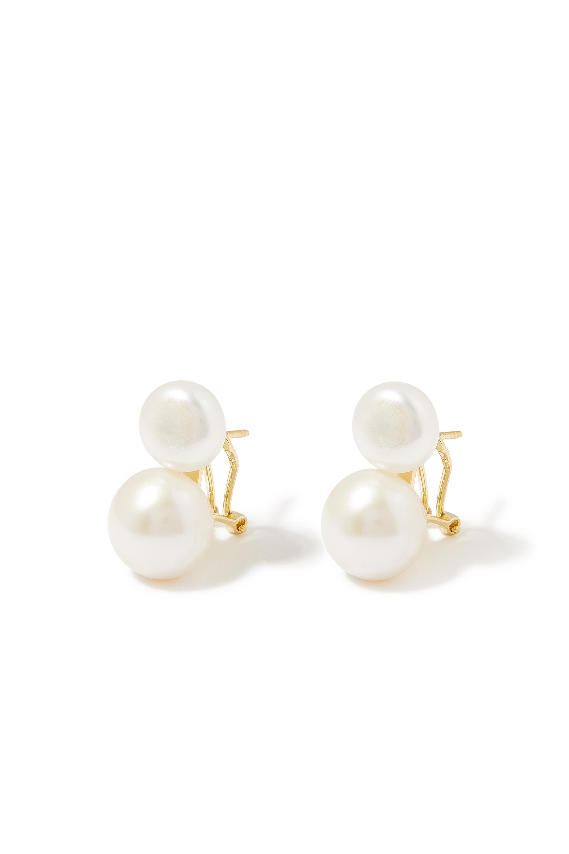 Bianca Pearl Earrings, 14k Vermeil on Sterling Silver & Freshwater Pearl
