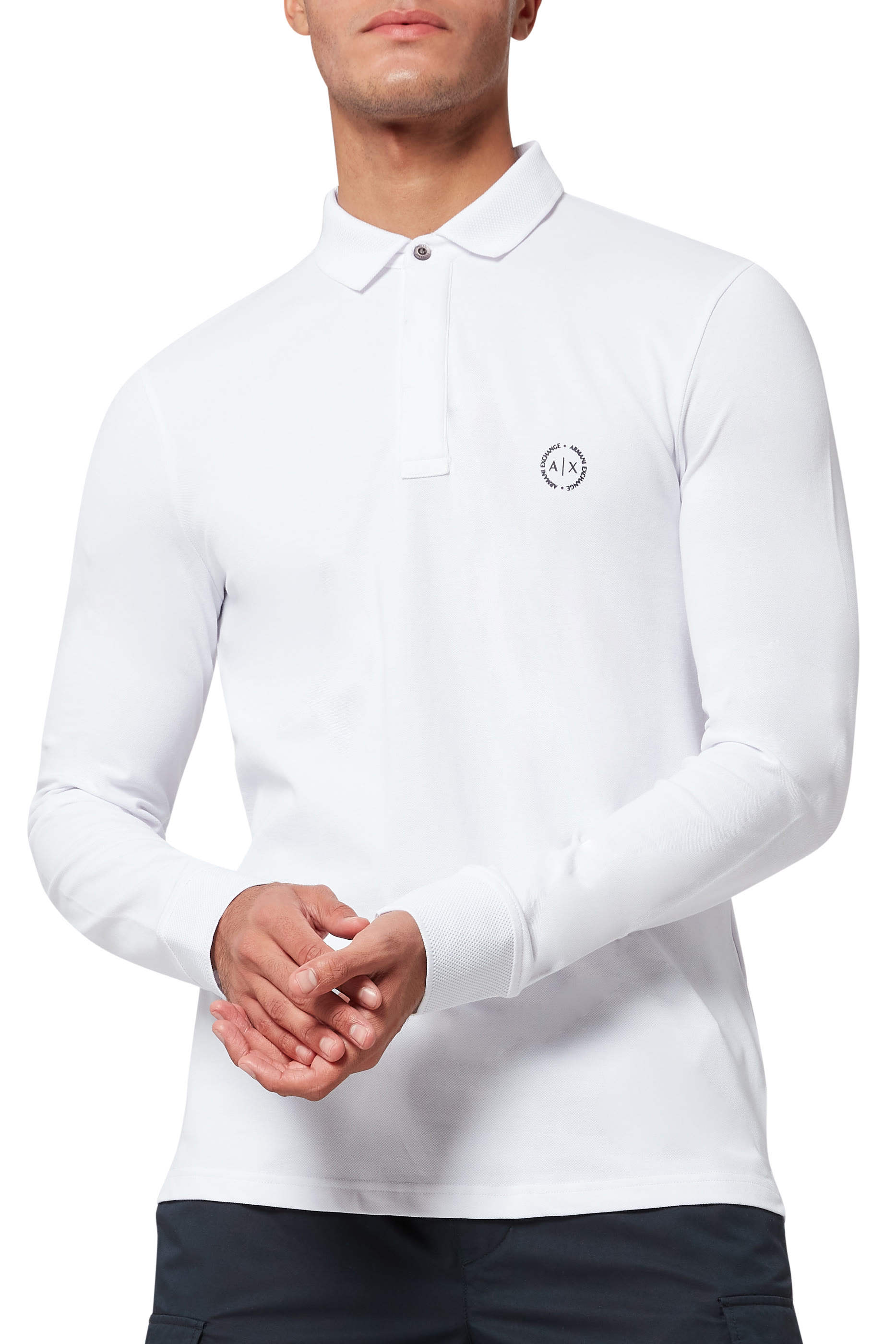 Circle Logo Stretch Cotton Polo Shirt
