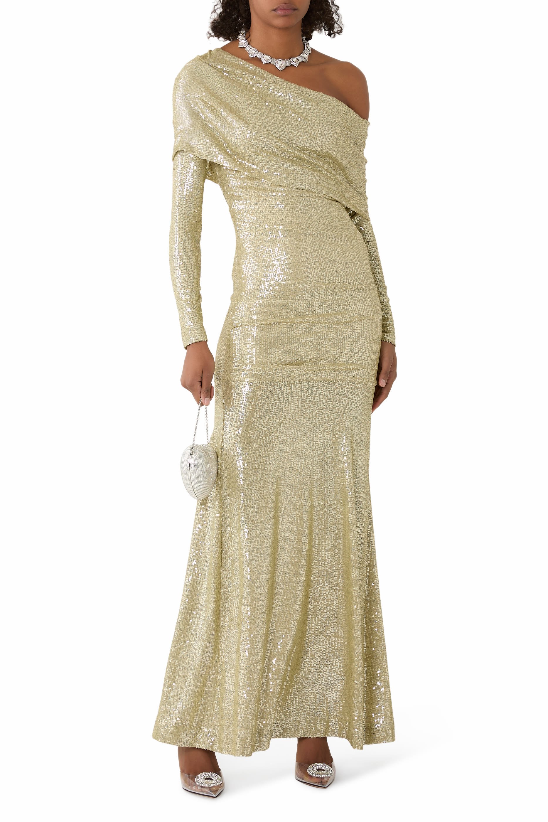 Nova One-Shoulder Ankle Gown