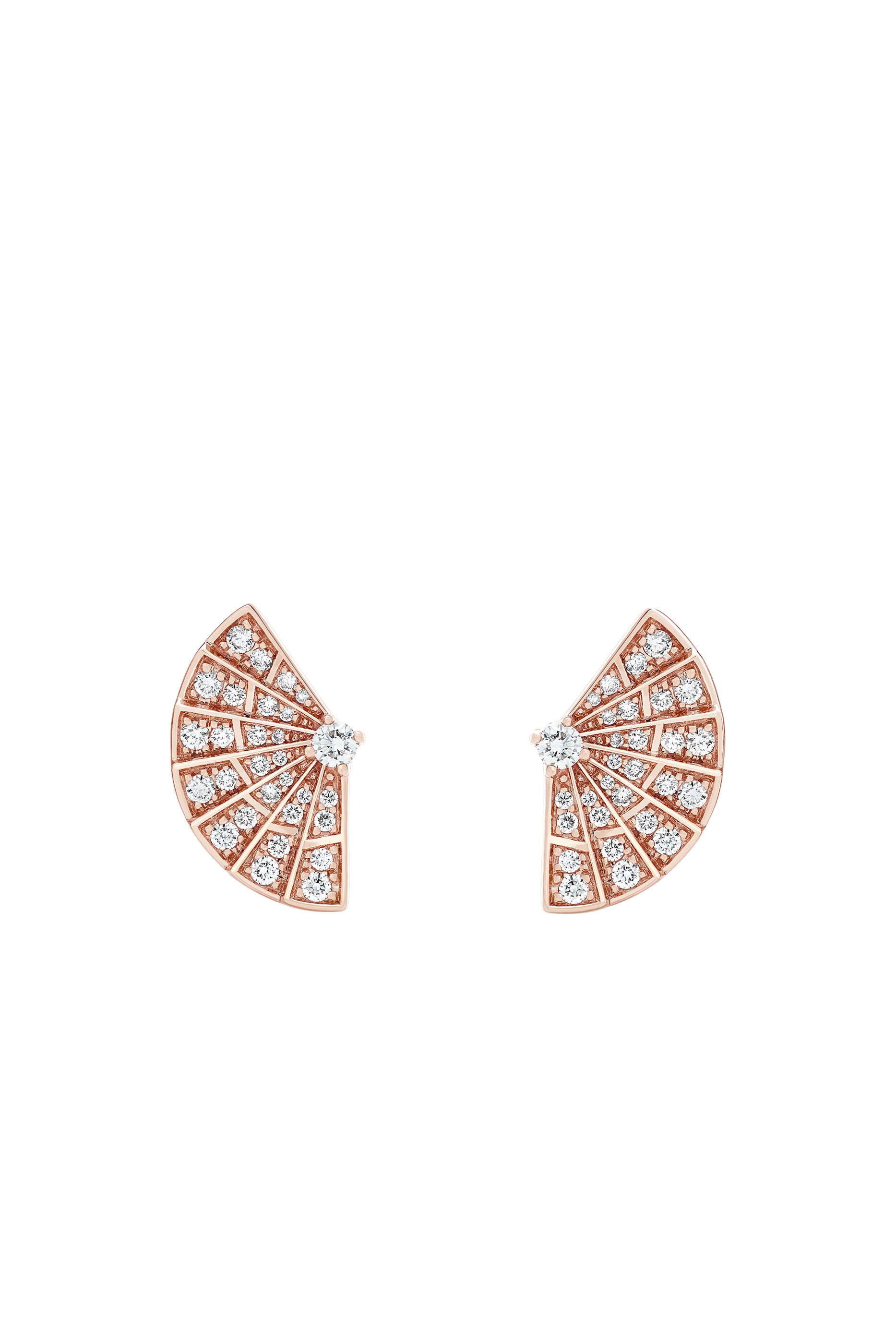 Fanfare Symphony Mini Icons Earrings, Rose Gold & Diamonds