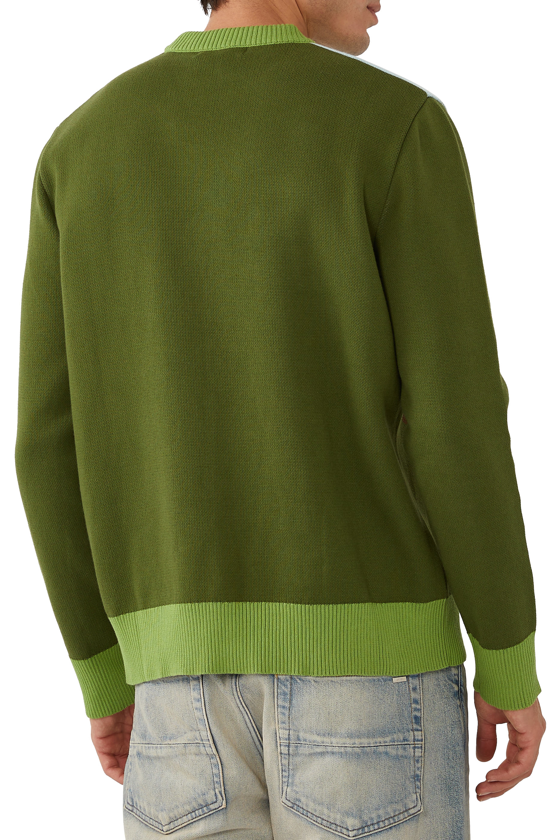 Cotton Jacquard Crew Neck Jumper