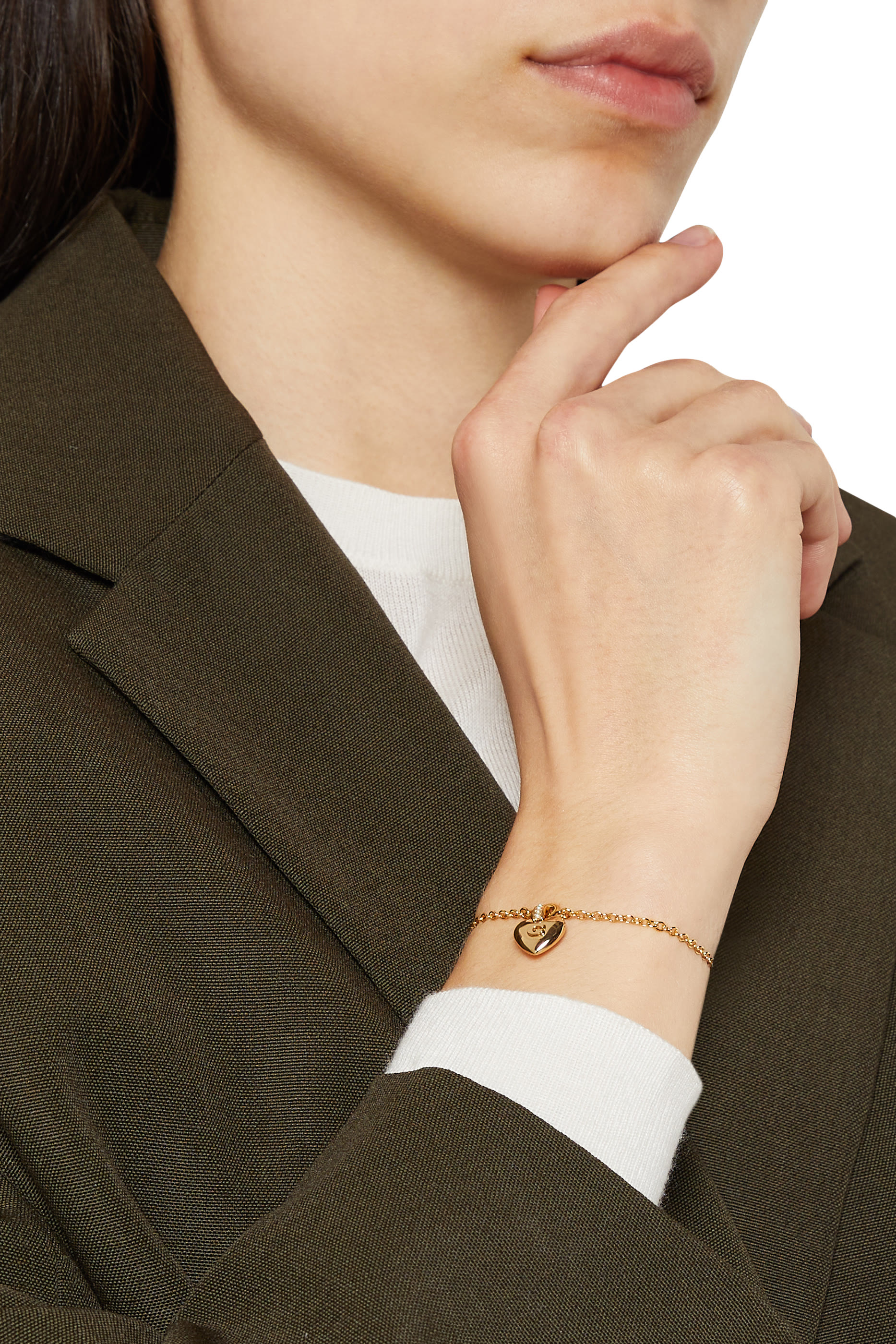 Puffy Heart Charm Bracelet