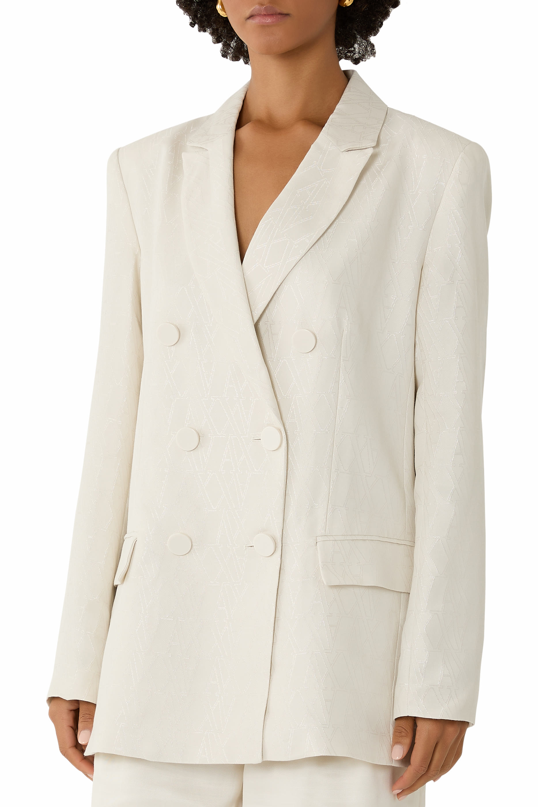  Allover Logo Double-Breasted Jacket