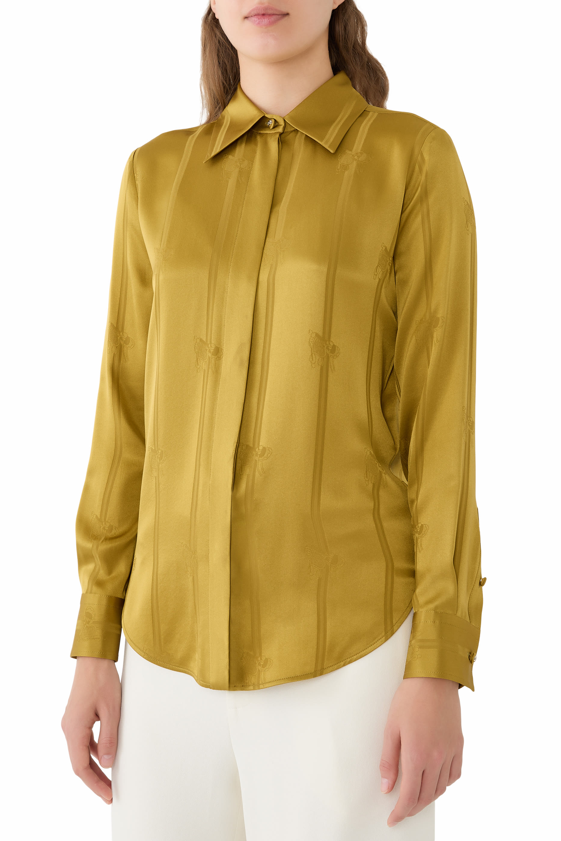 Equestrian Silk Jacquard Shirt