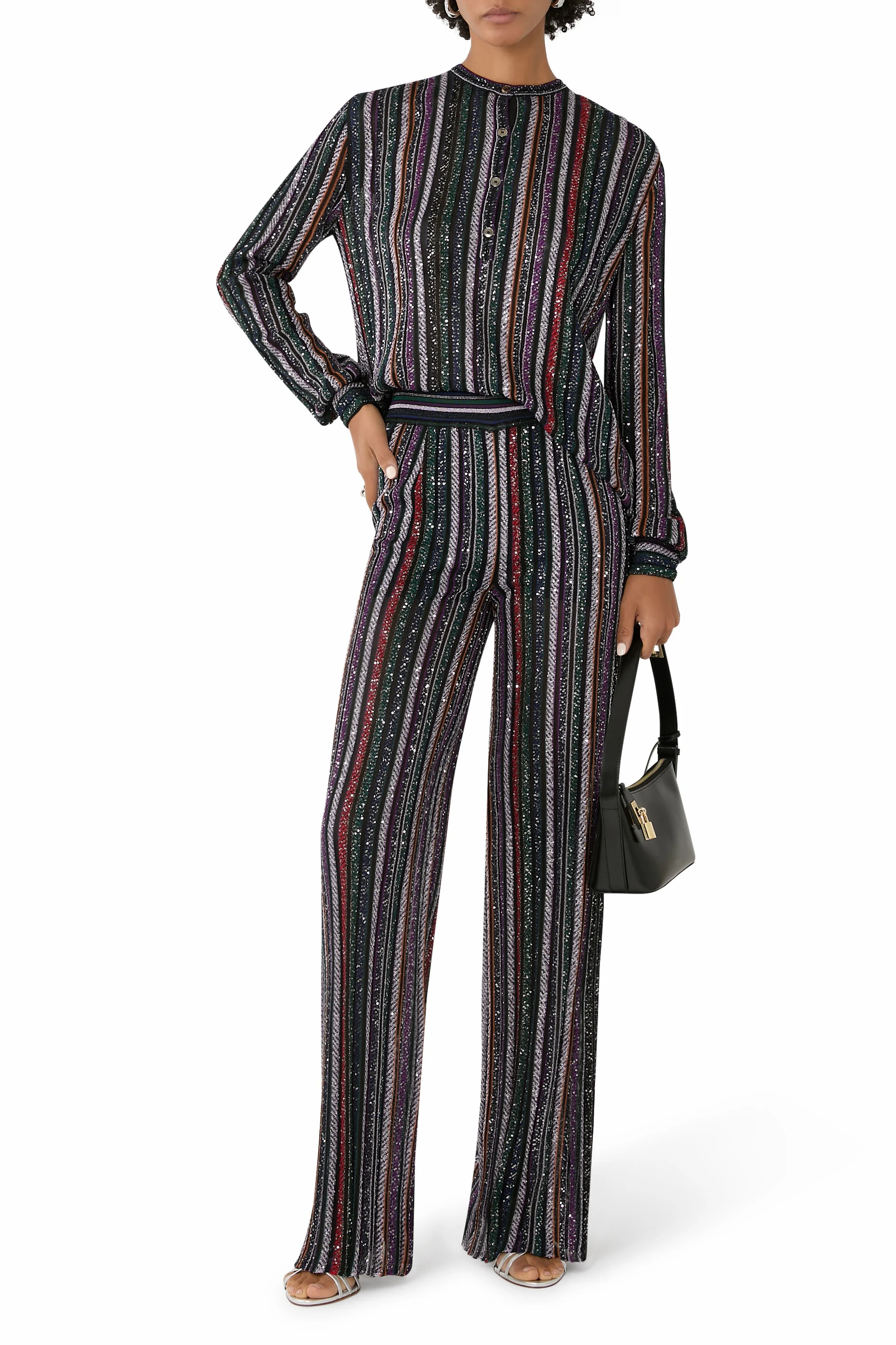 Henley Blouse with Mandarin Collar