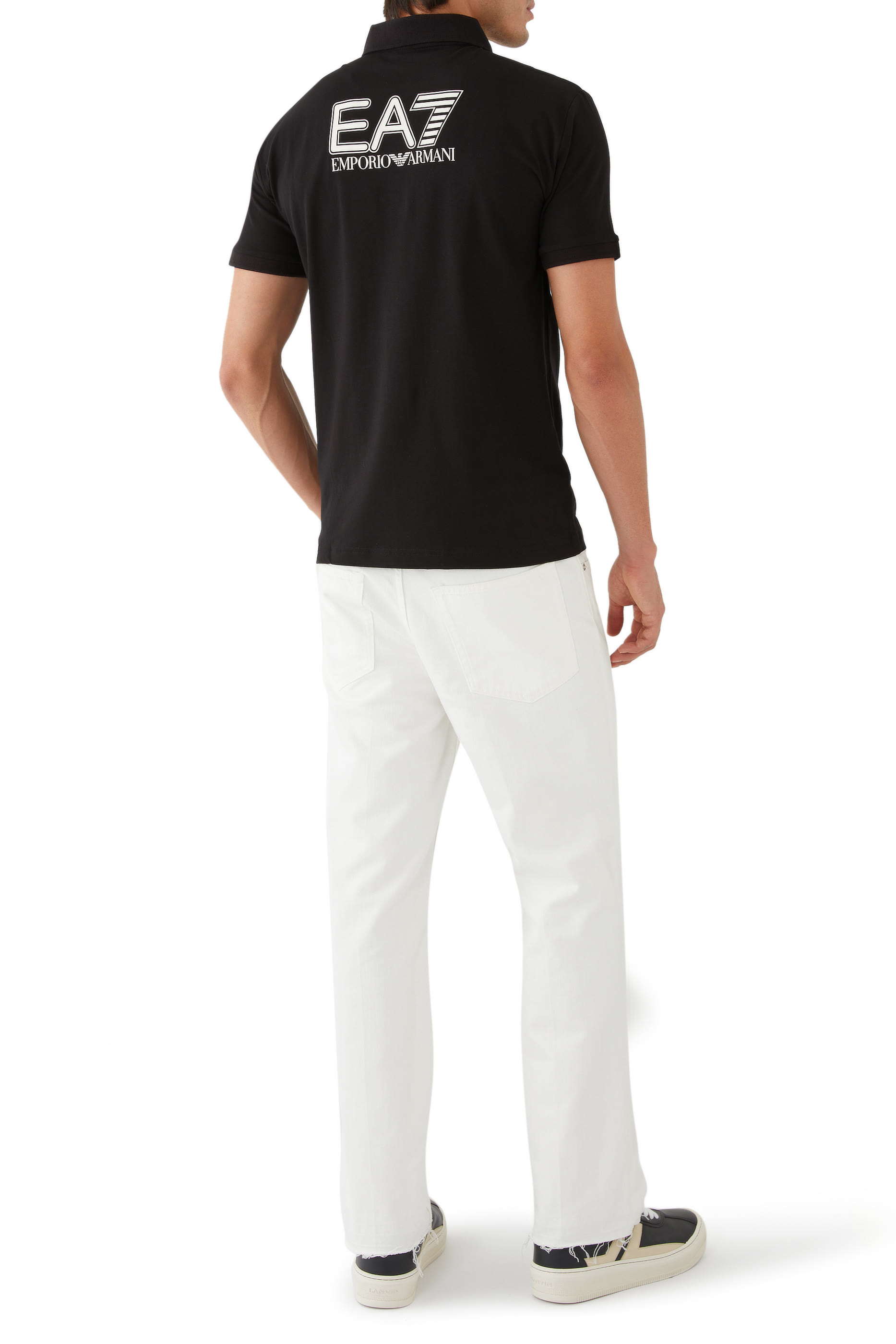 EA7 Logo Cotton Polo Shirt