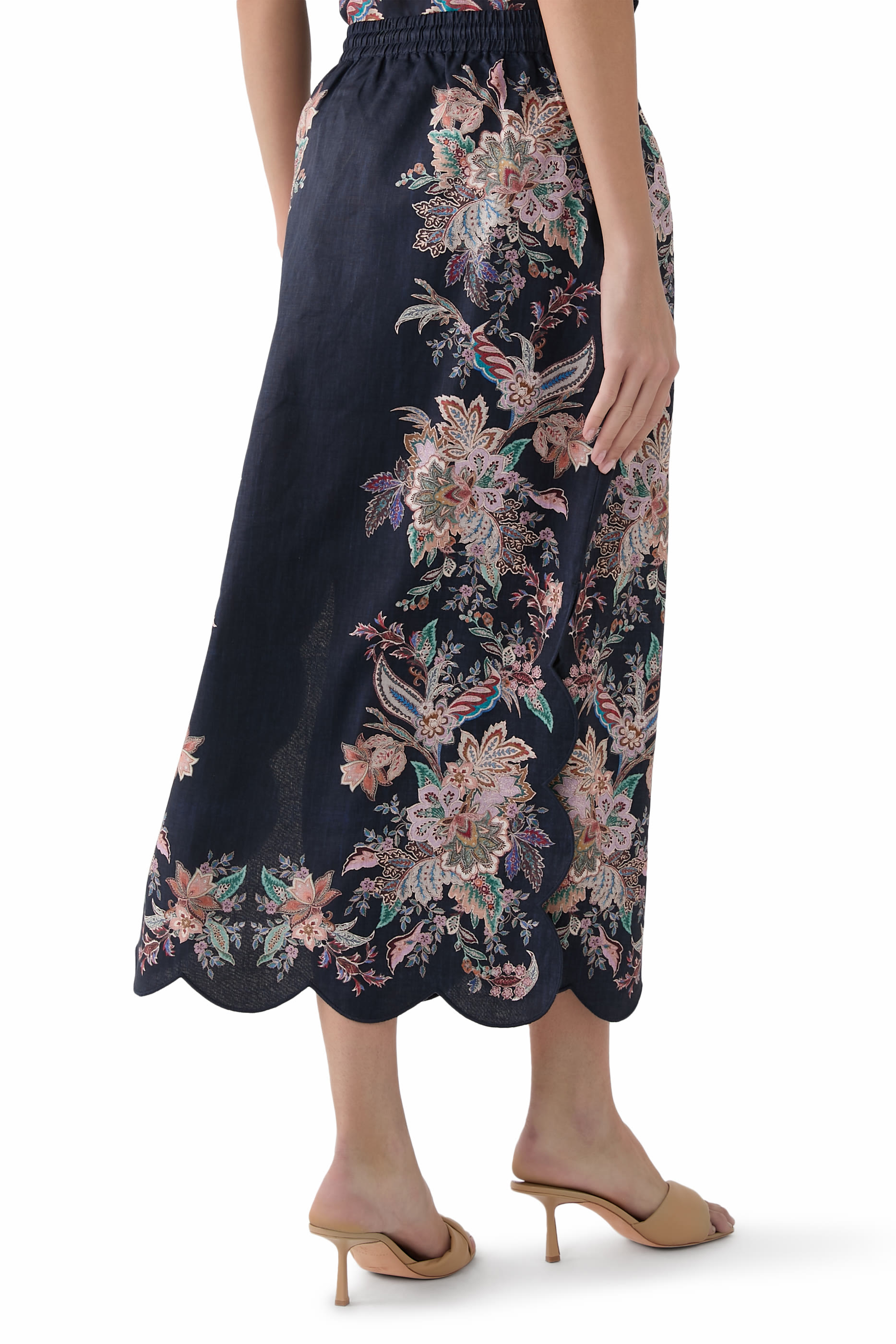 Rhiannon Scallop Midi Skirt