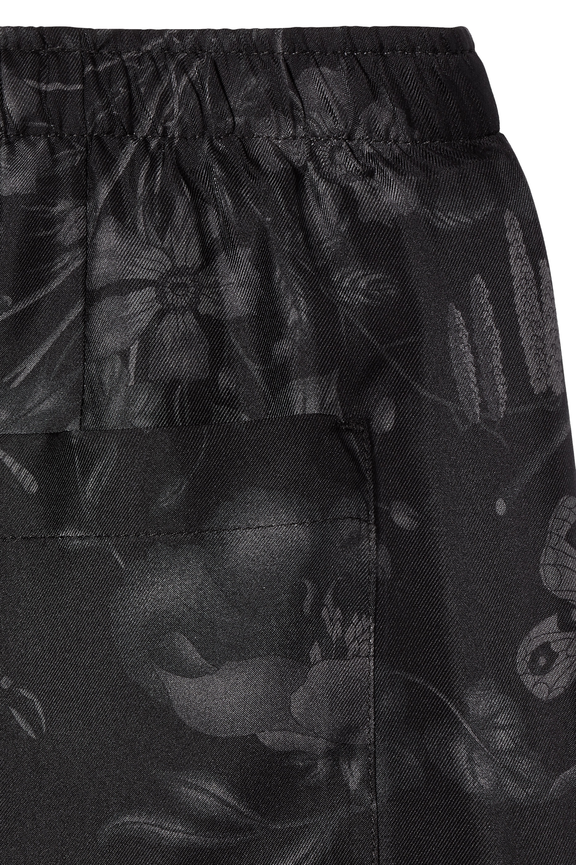 All-Over Logo Flora Print Silk Twill Pants