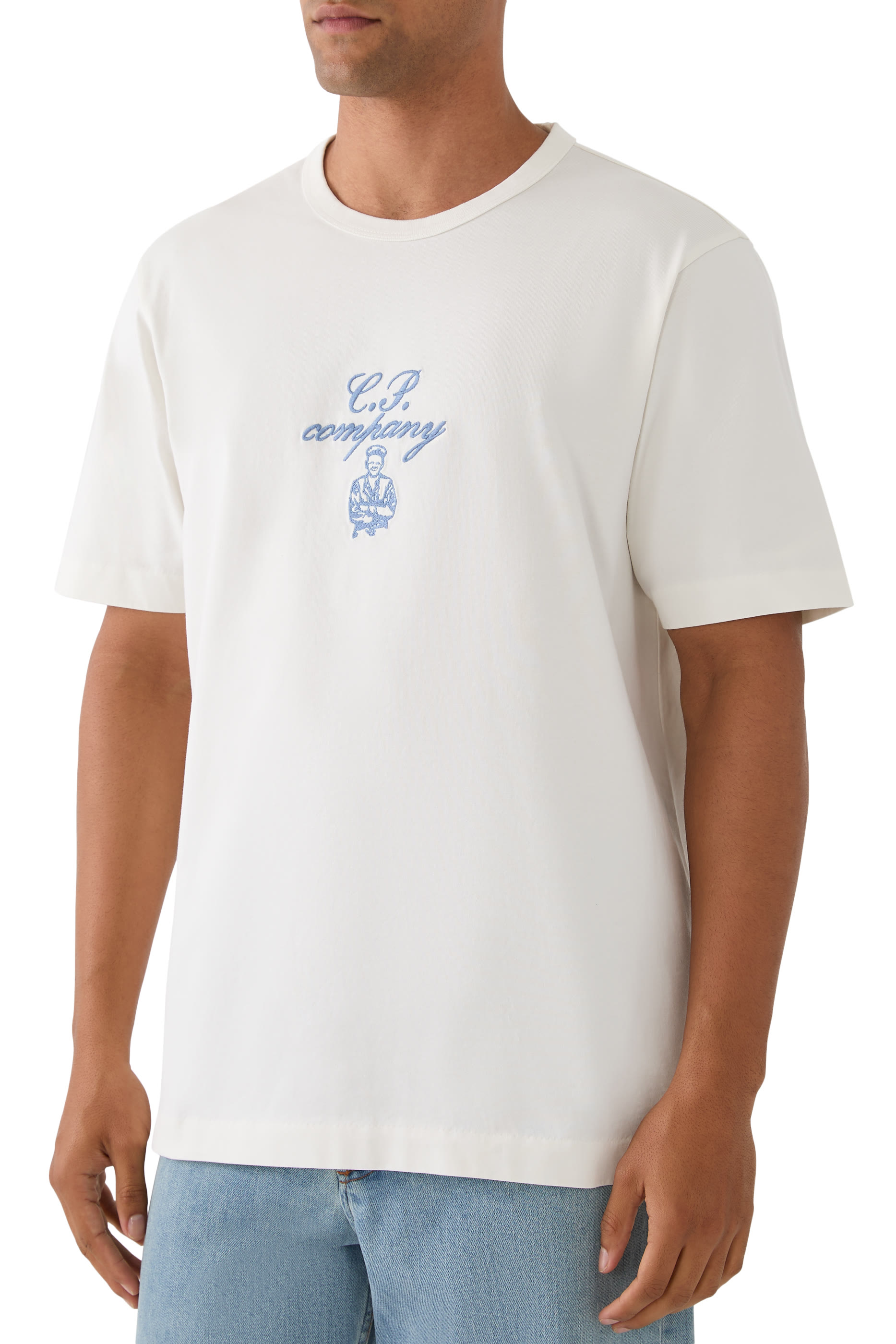 30/2 Mercerized Jersey Twisted Embroidery T-Shirt