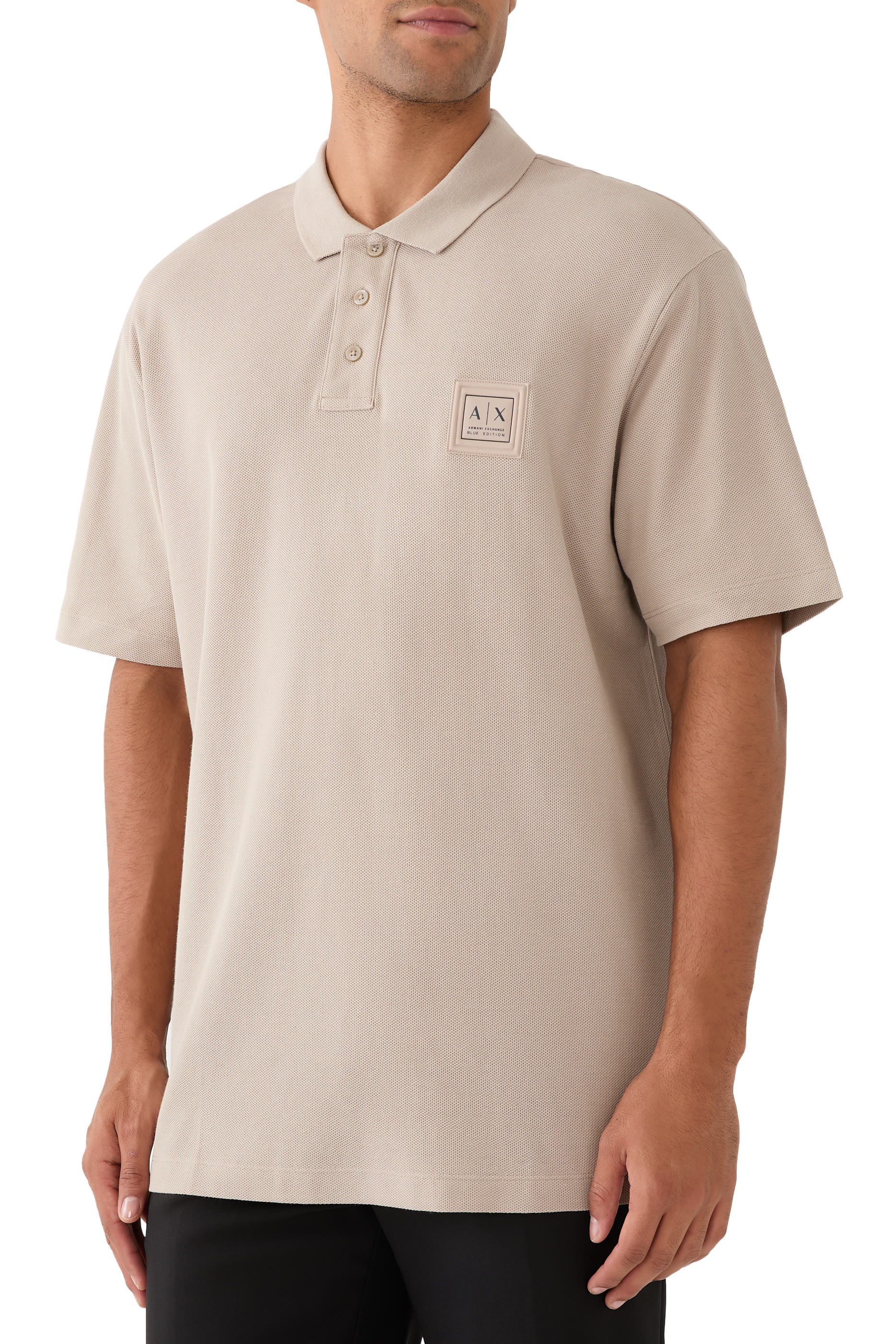 AX Logo Half-Zip Polo Shirt