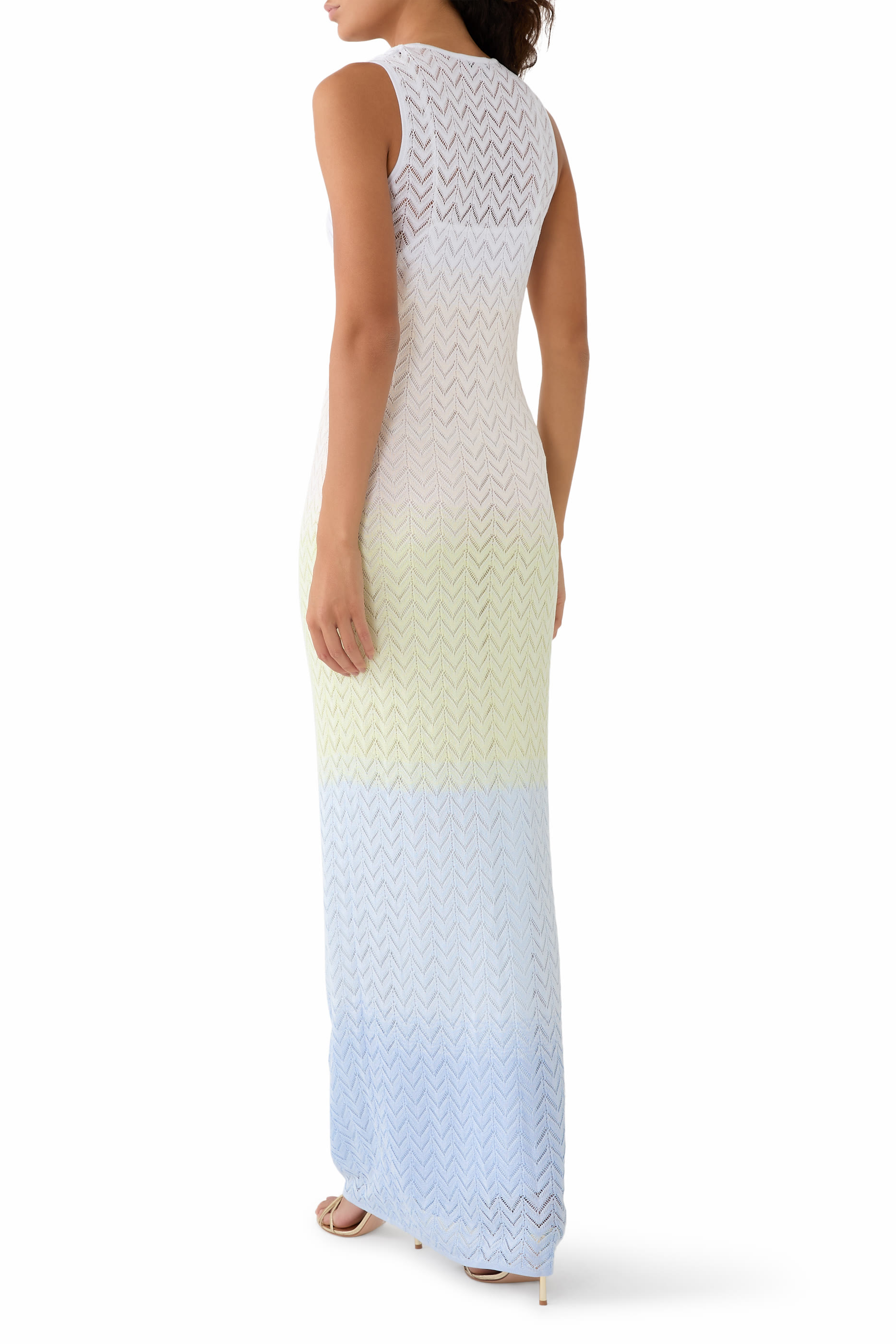 Chevron Lace Degrade Maxi Dress