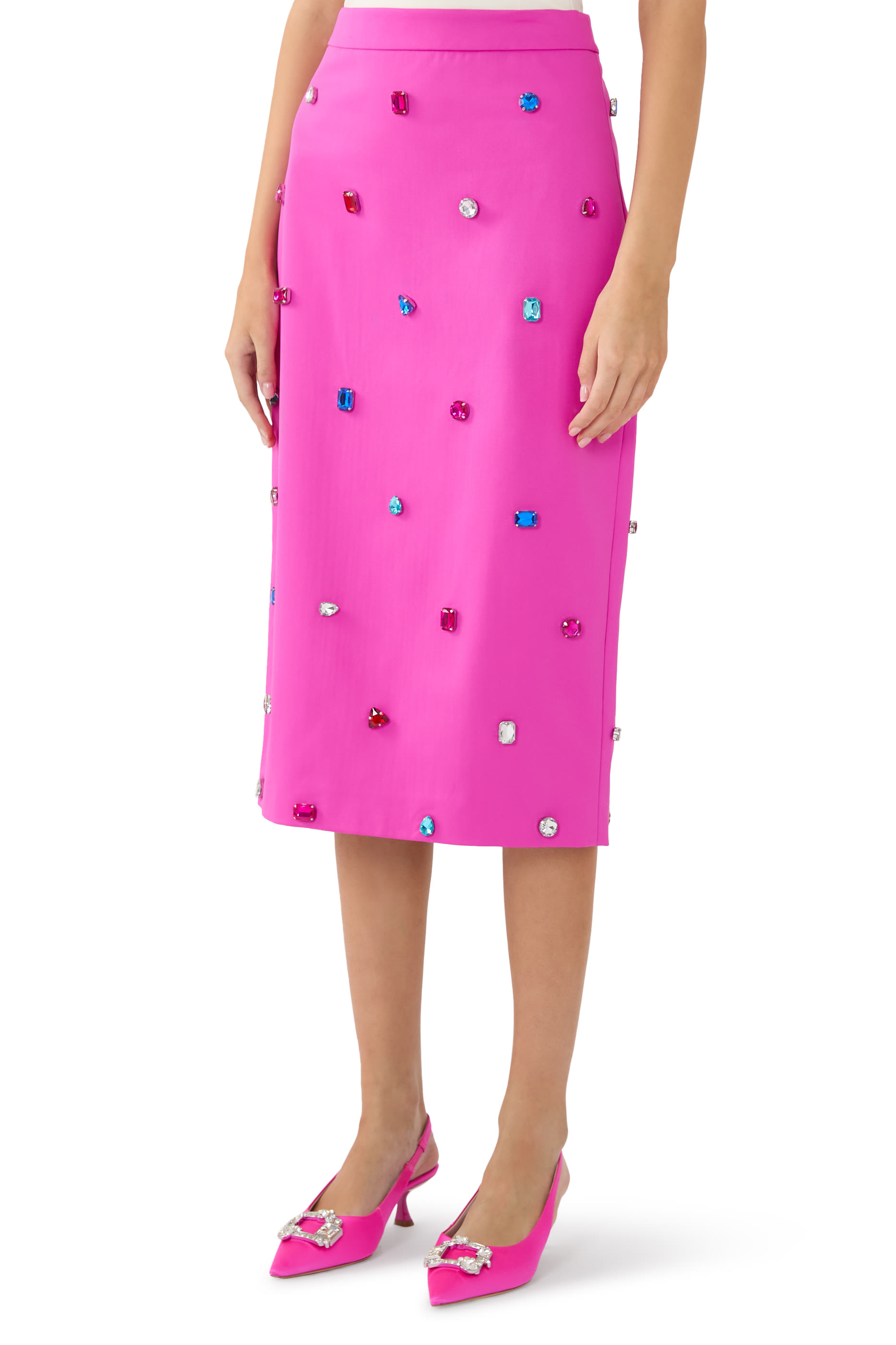 Jewel Embellished Pencil Skirt