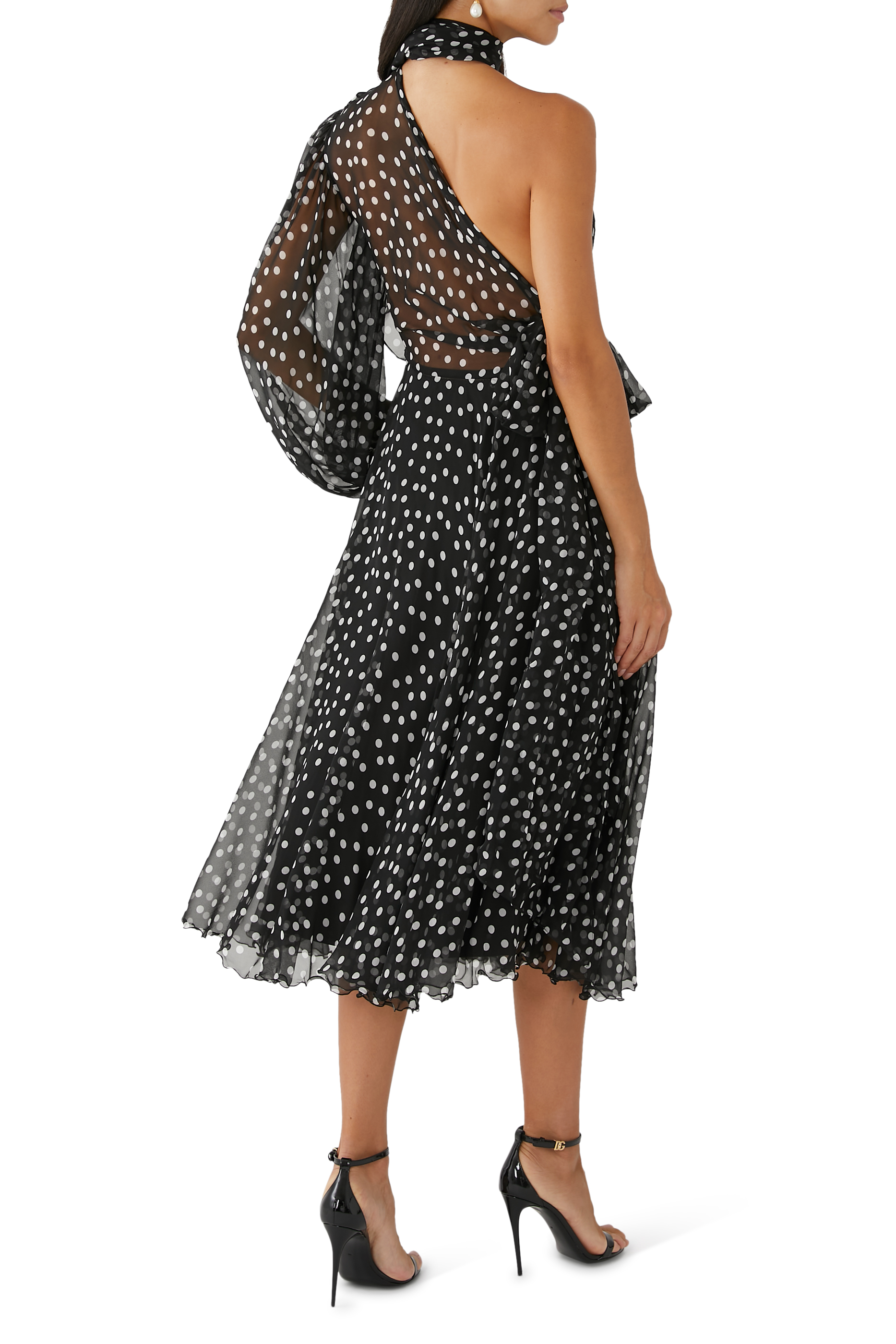 Polka Dot One Shoulder Dress