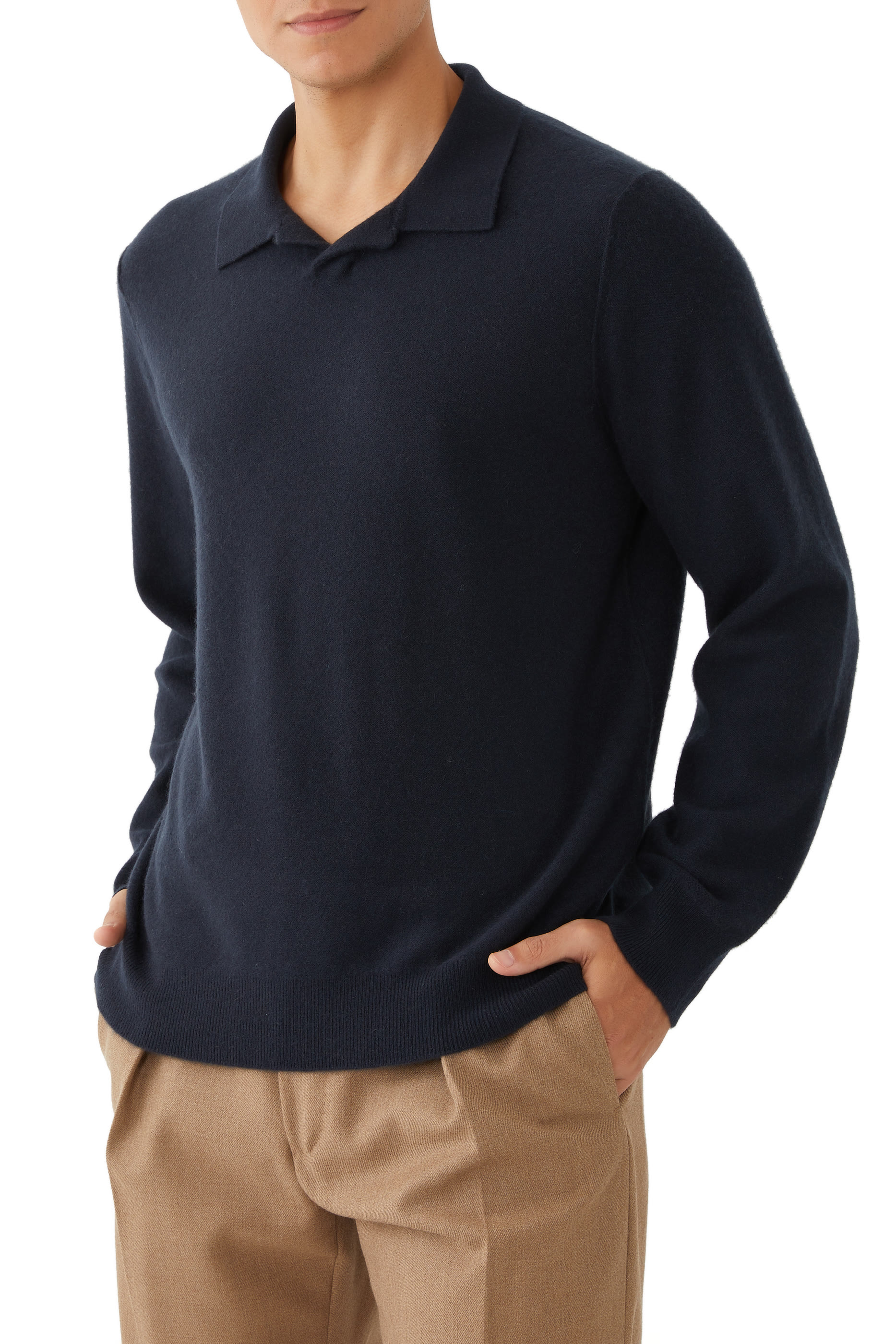 Boiled Cashmere Johnny Collar Sweater