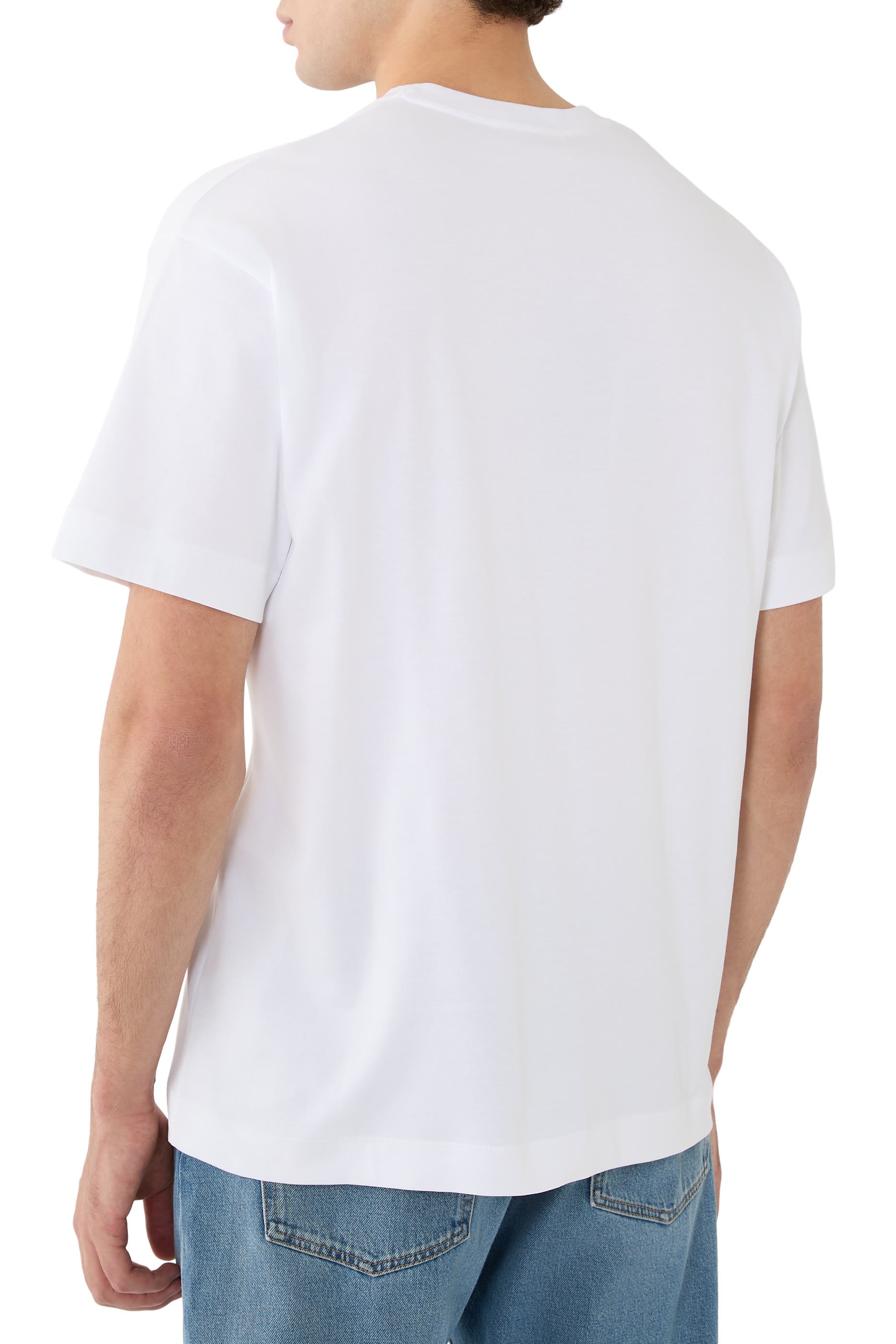 Logo Embroidery Cotton Jersey T-Shirt