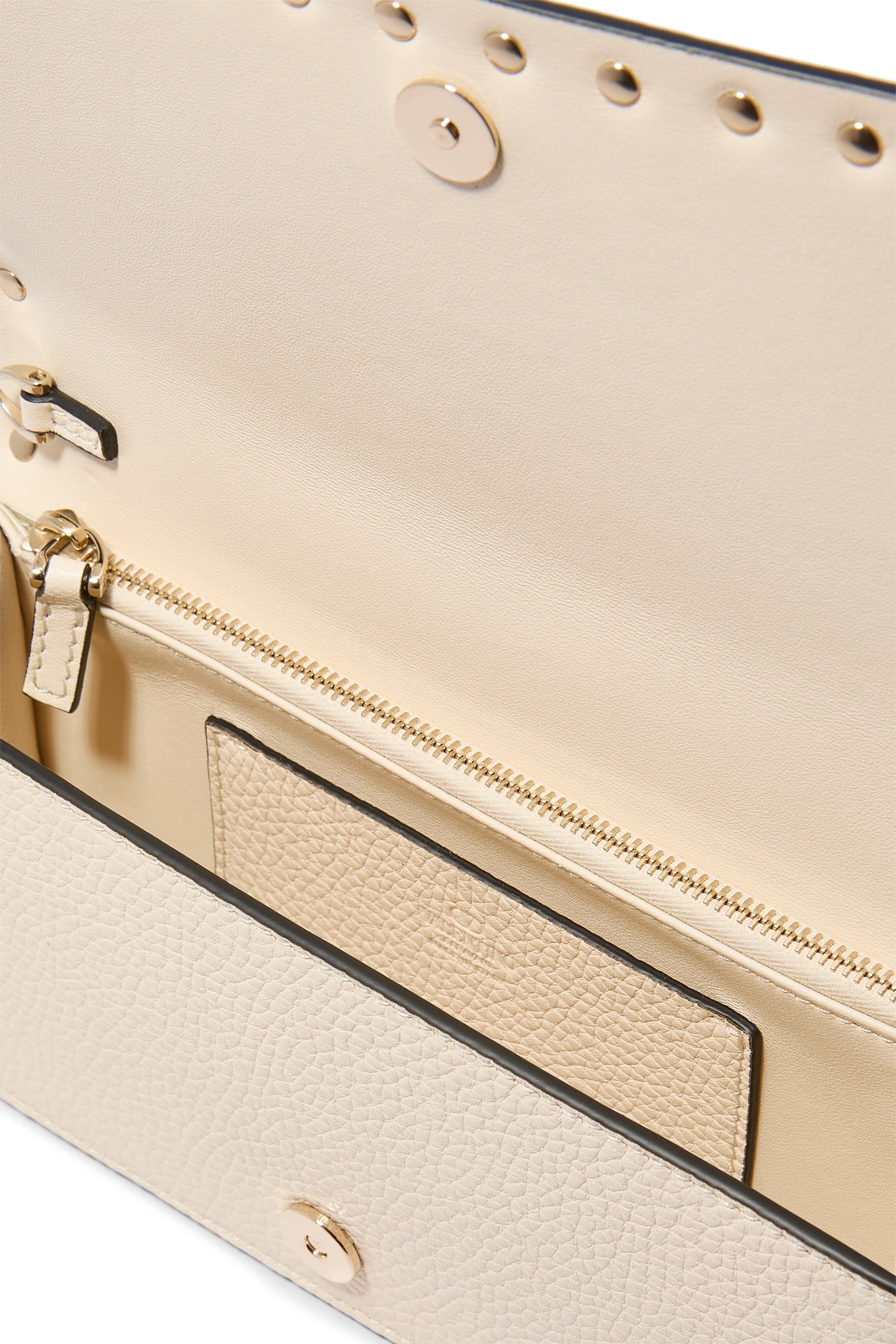 Rockstud Leather Wallet on Chain